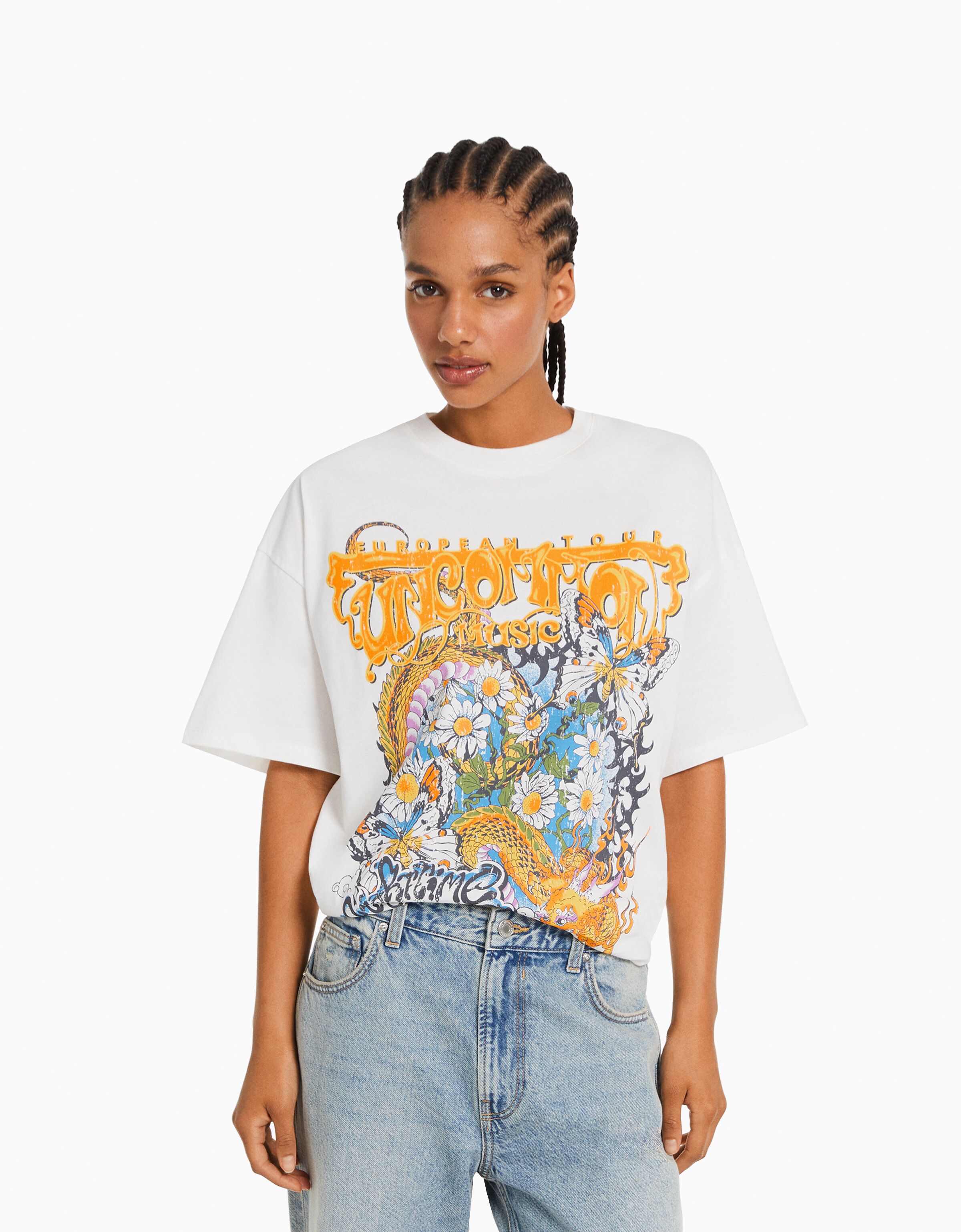 Camiseta manga corta oversize print