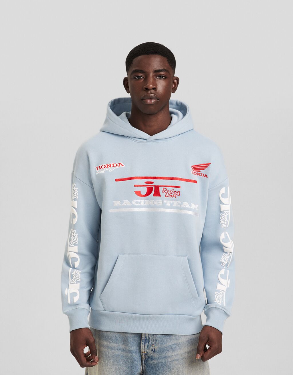 Sudadera Honda capucha oversize print