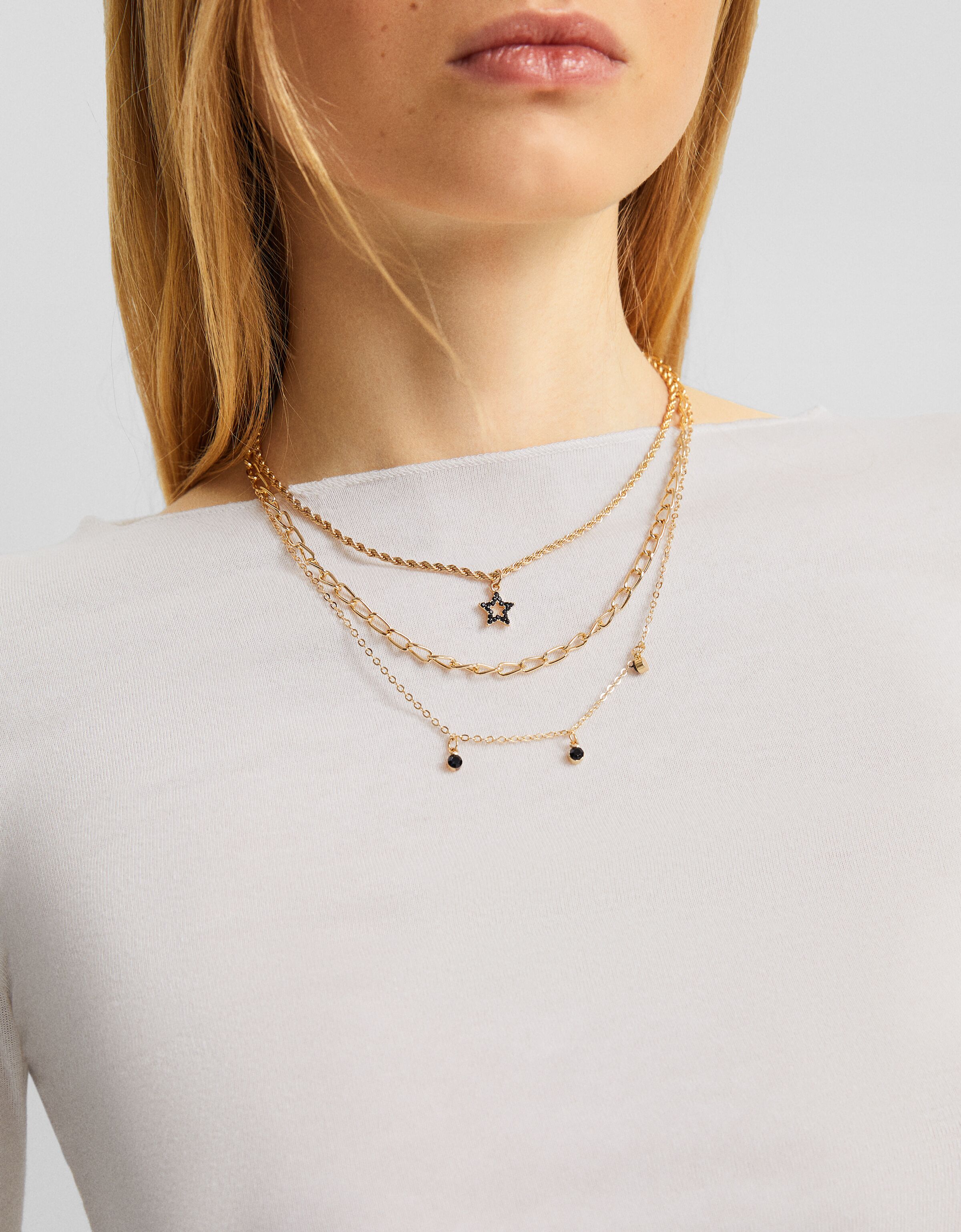 Set 4 collares pedrería estrella luna