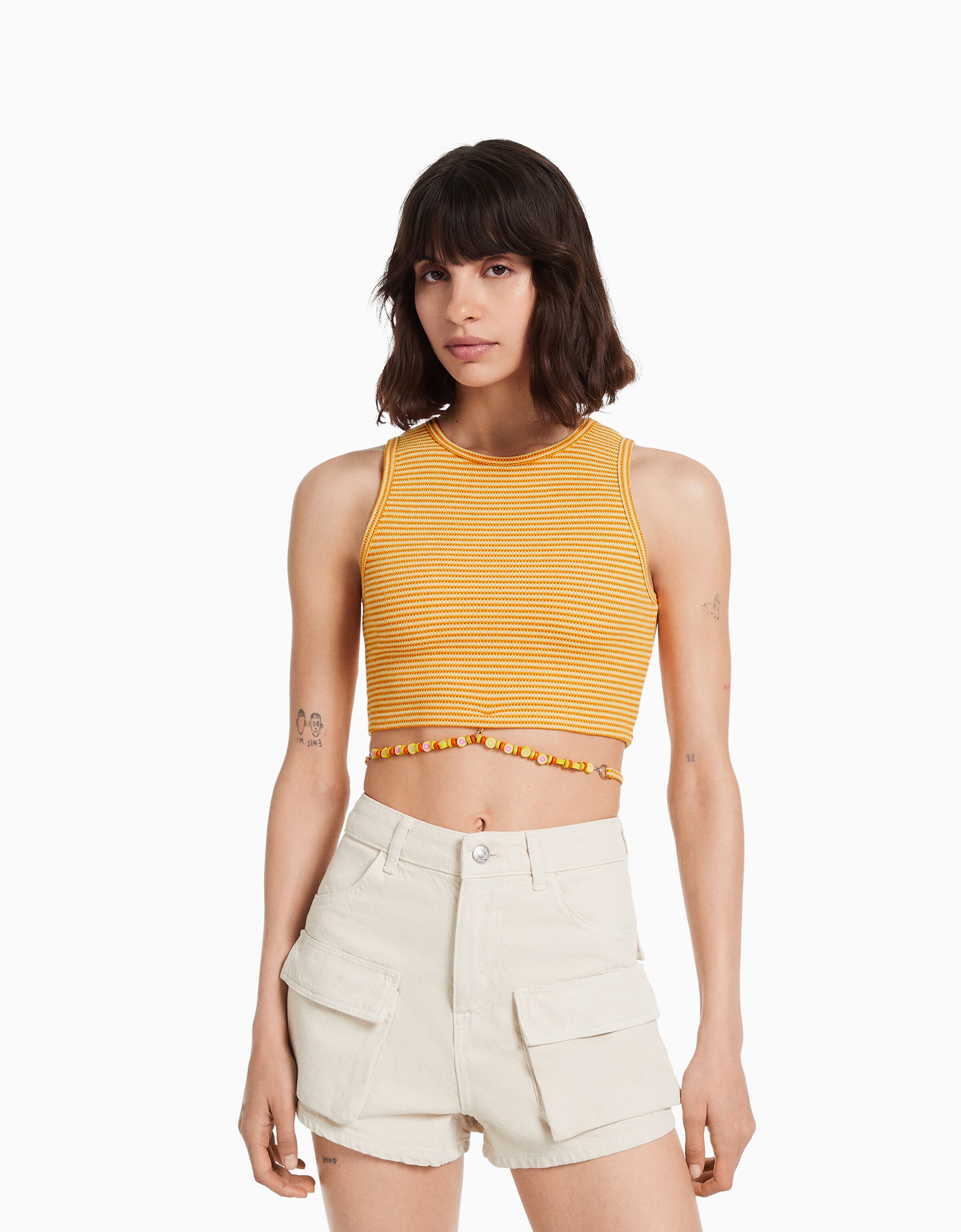 Camiseta sin mangas detalle tiras