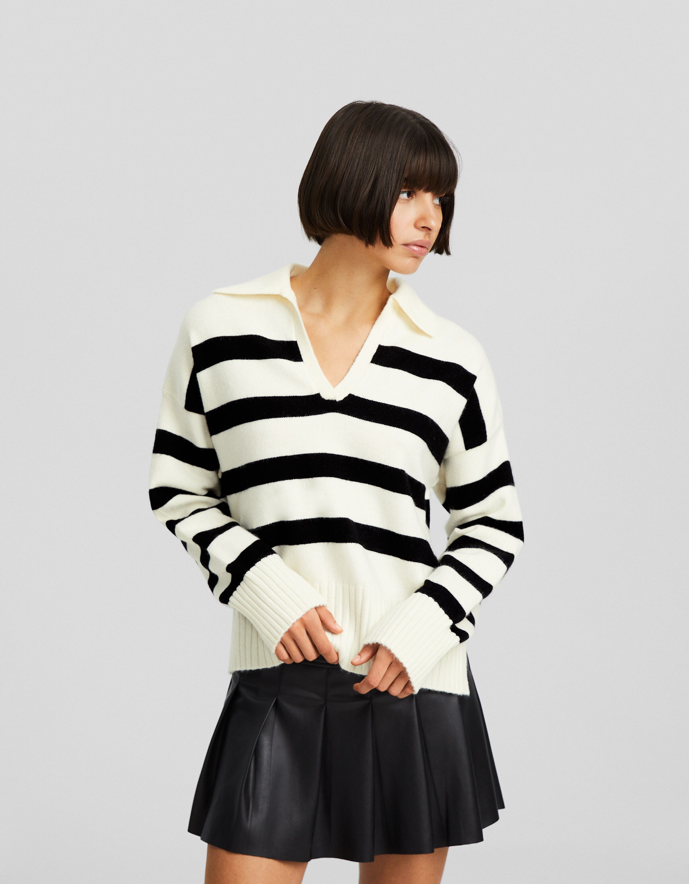 Jersey cuello polo rayas