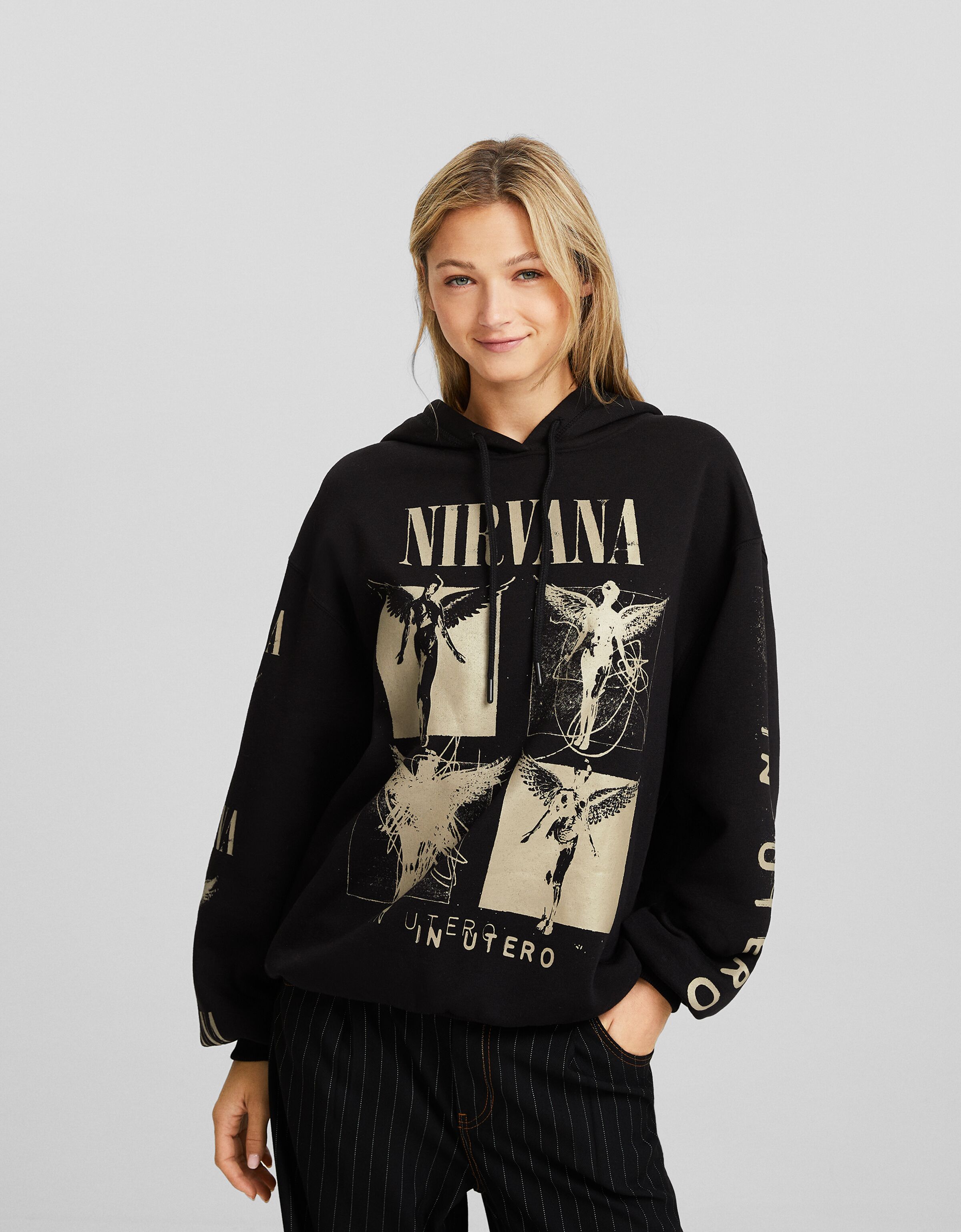 Sudadera Nirvana capucha print