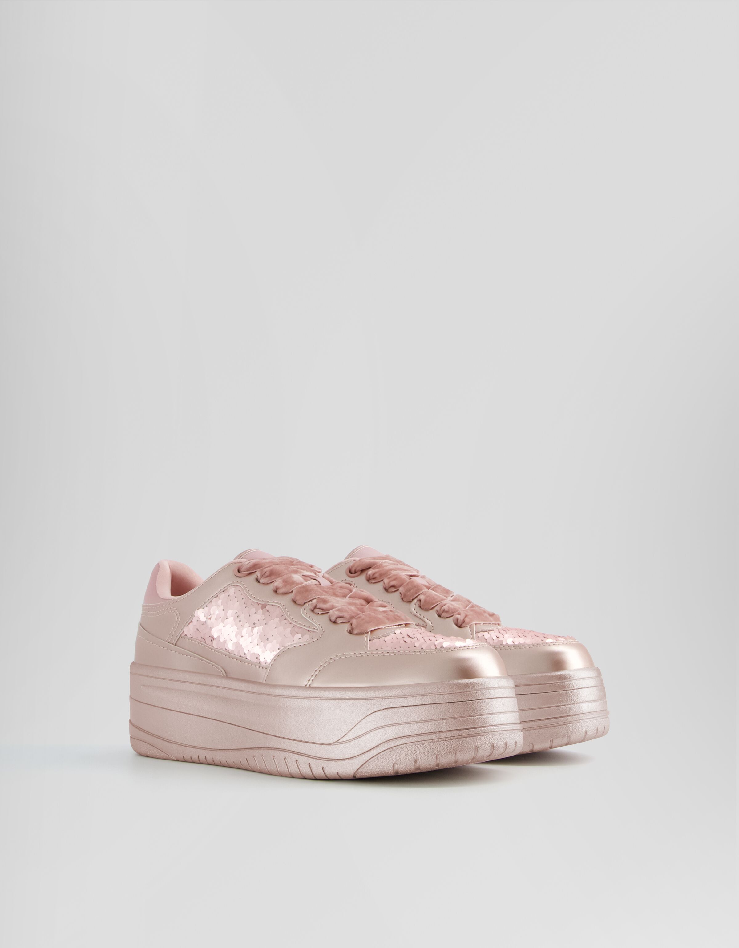 Zapatillas combinadas lentejuelas