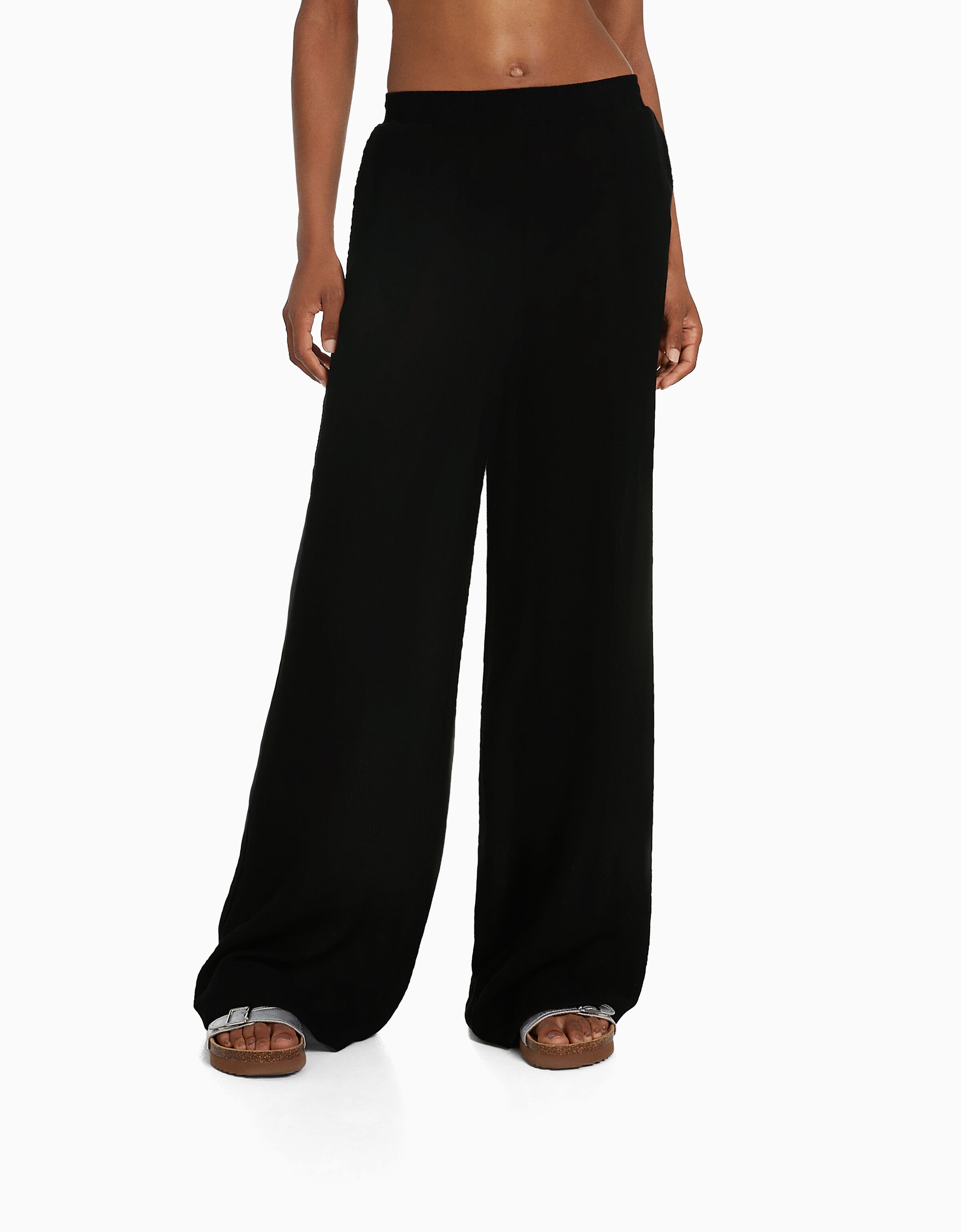 Pantalón wide leg bambula