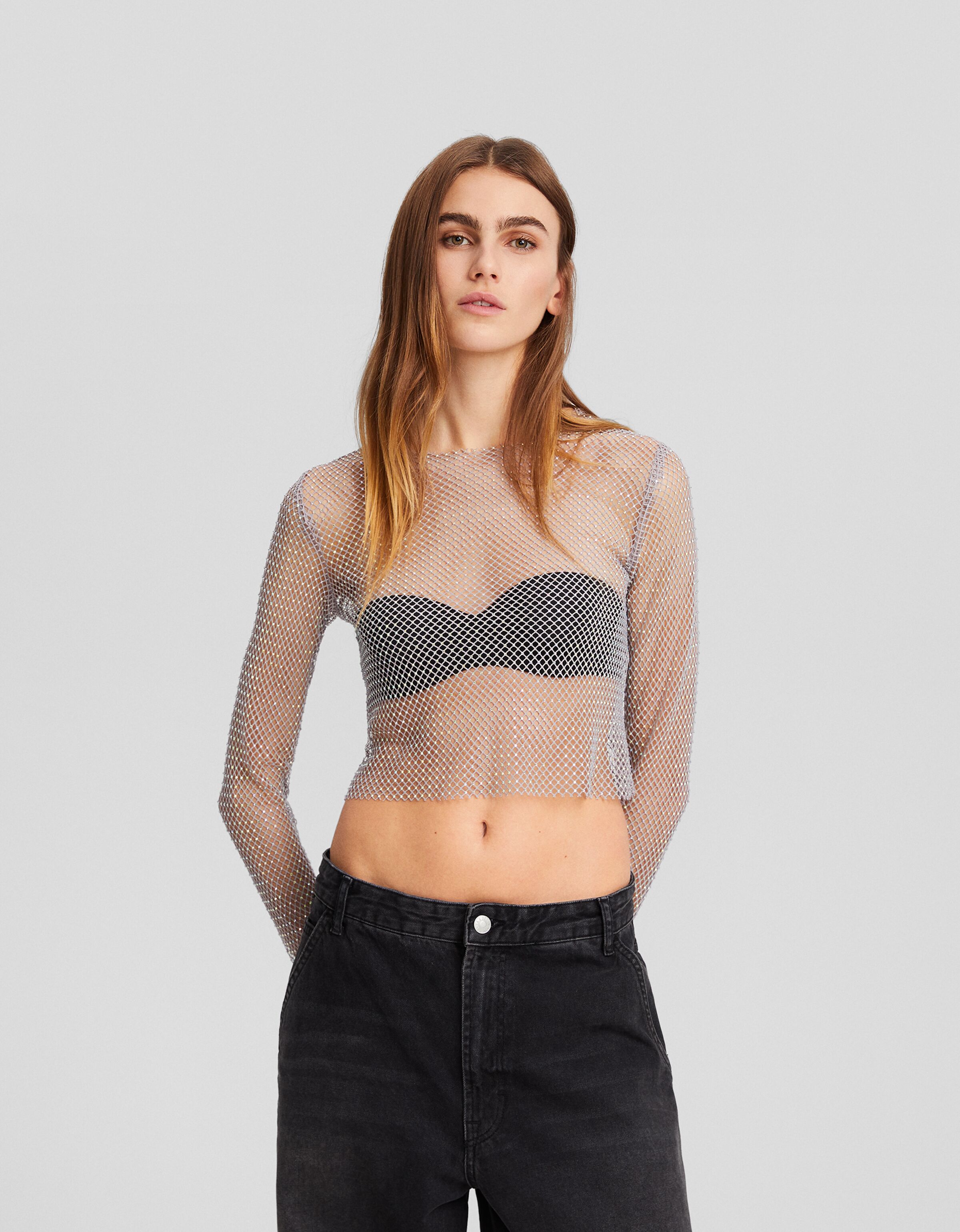 Camiseta manga larga red strass