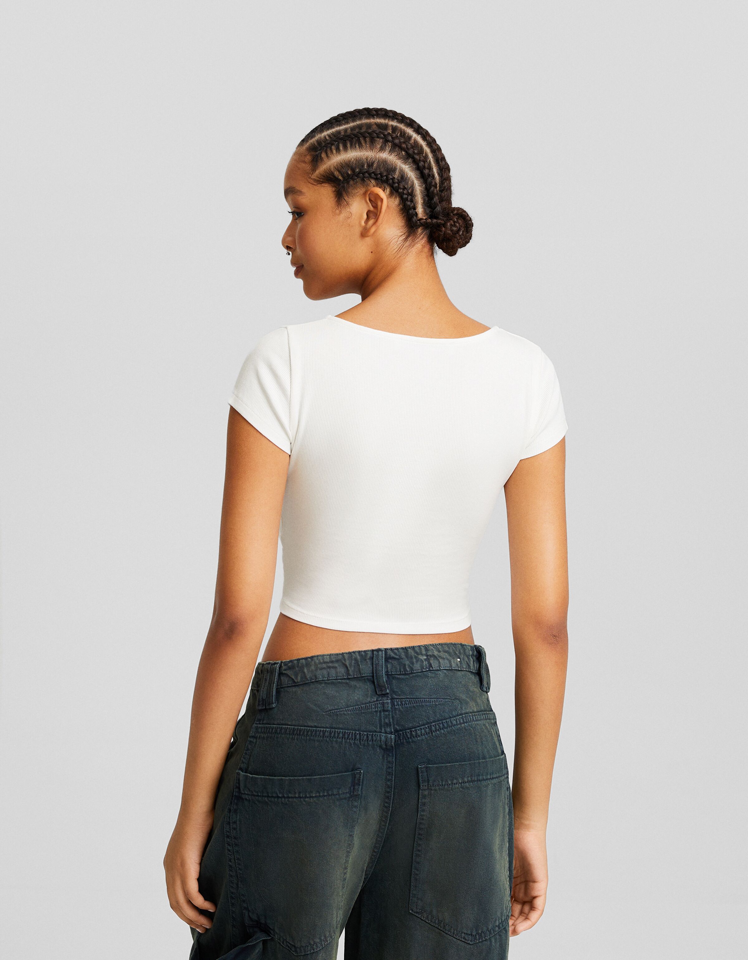 Camiseta manga corta bailarina rib