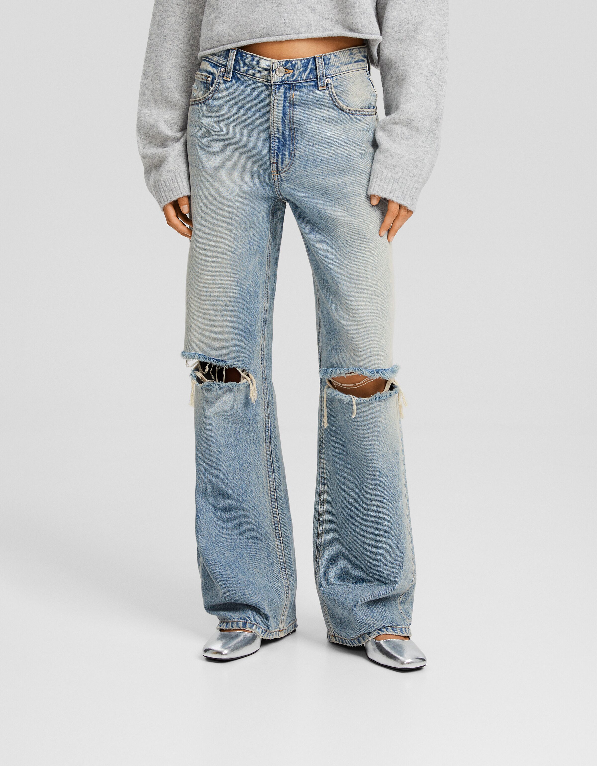 Jeans 90's wide leg rotos