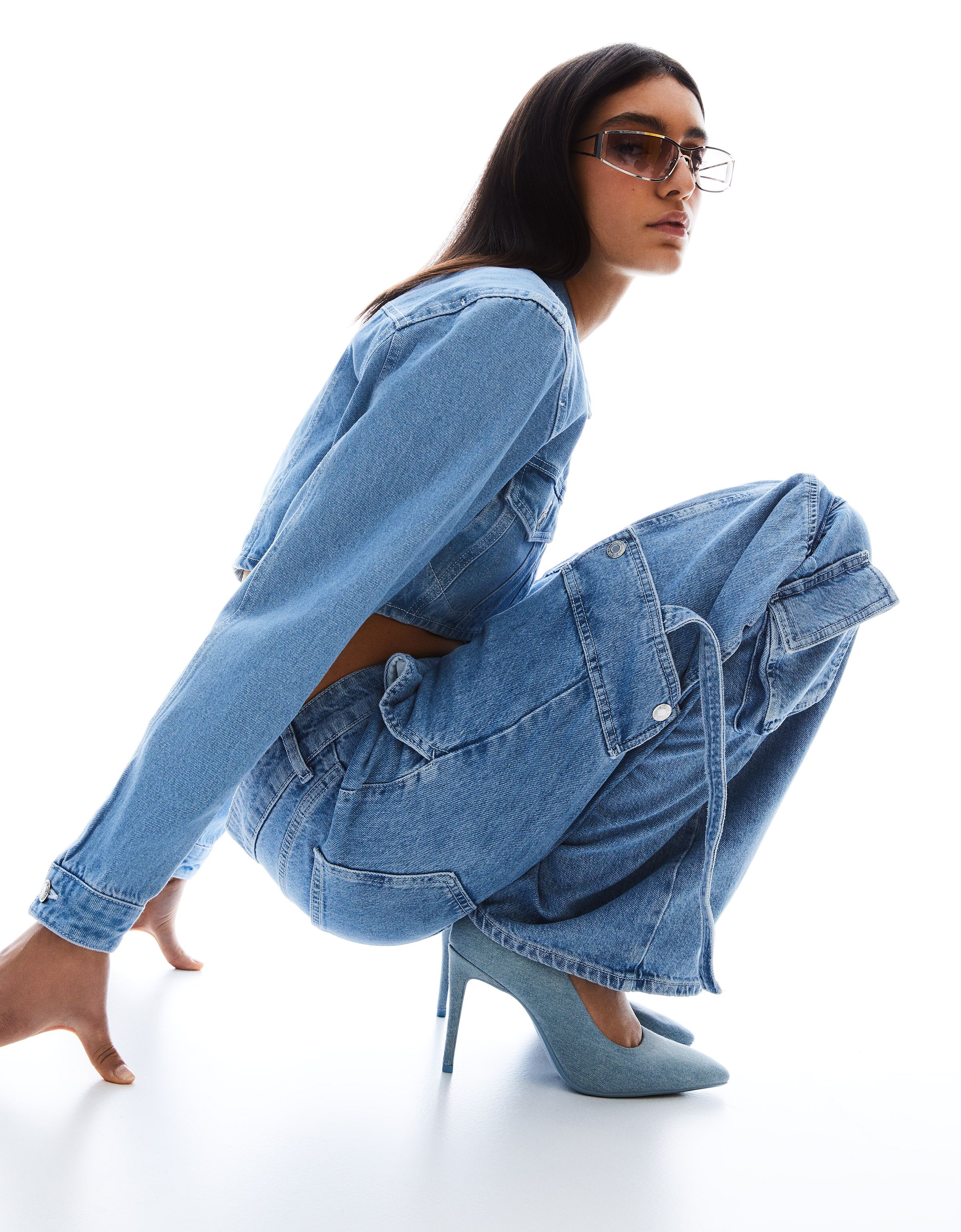 Zapato tacón alto denim