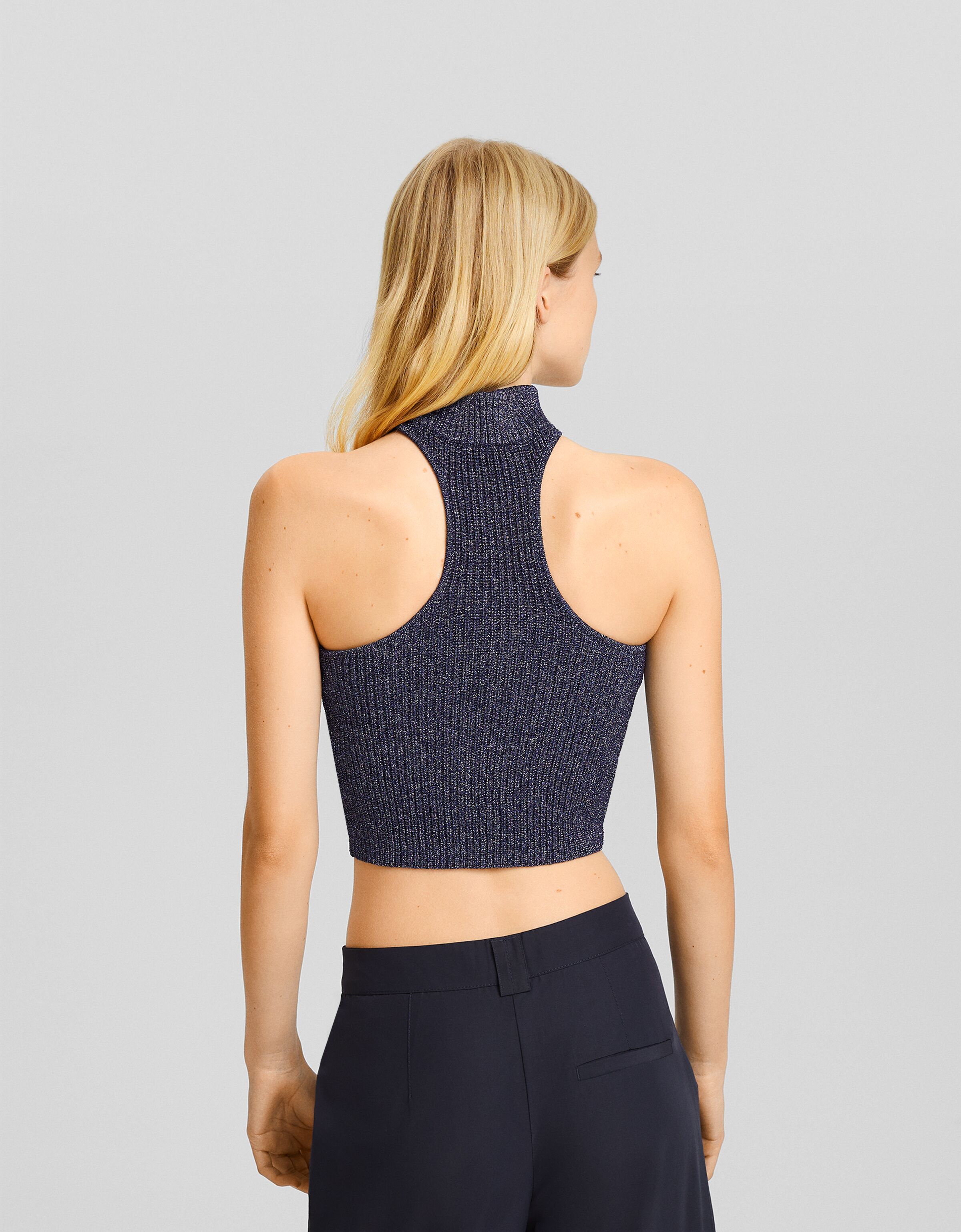 Top choker punto brillo