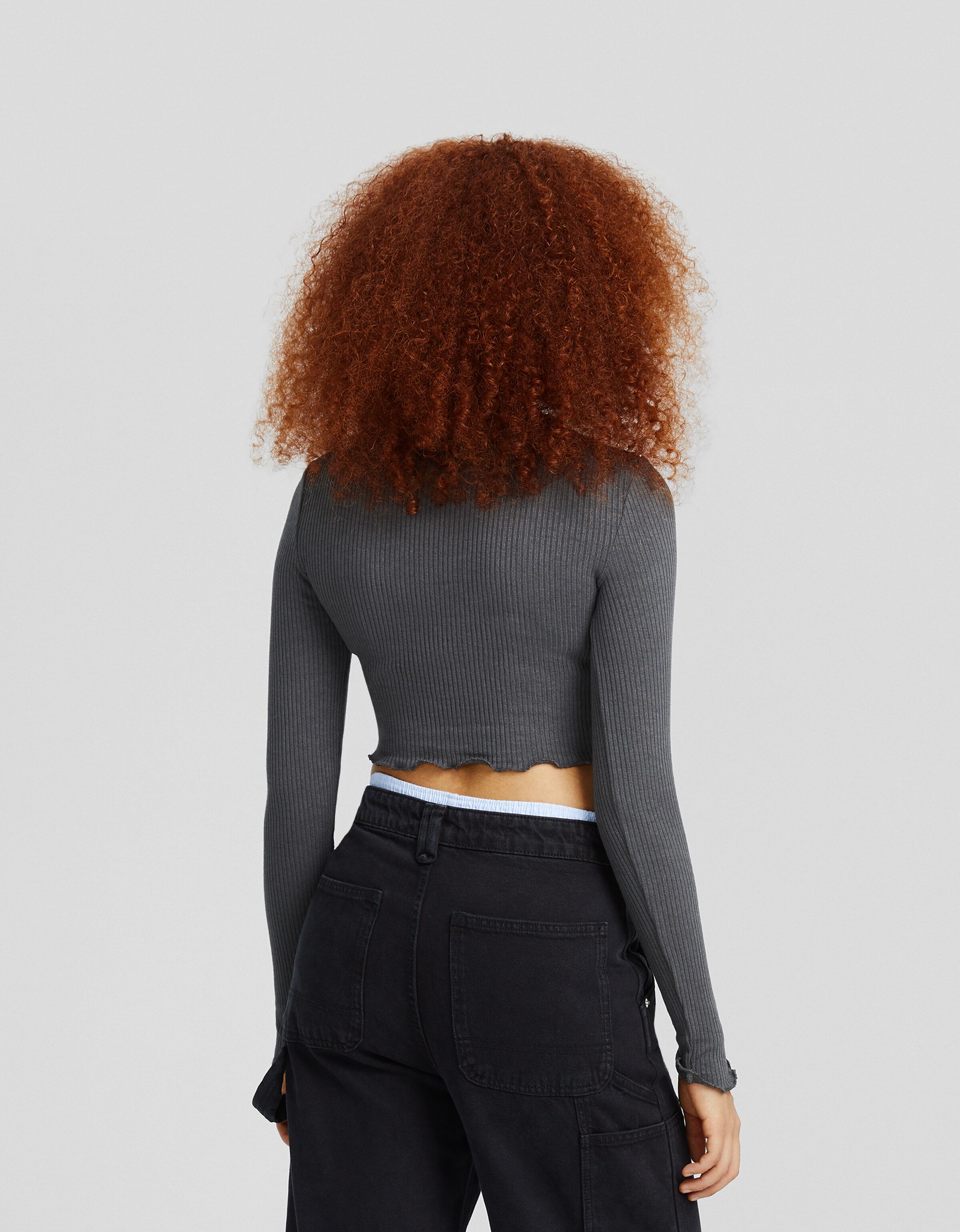 Camiseta manga larga rib print