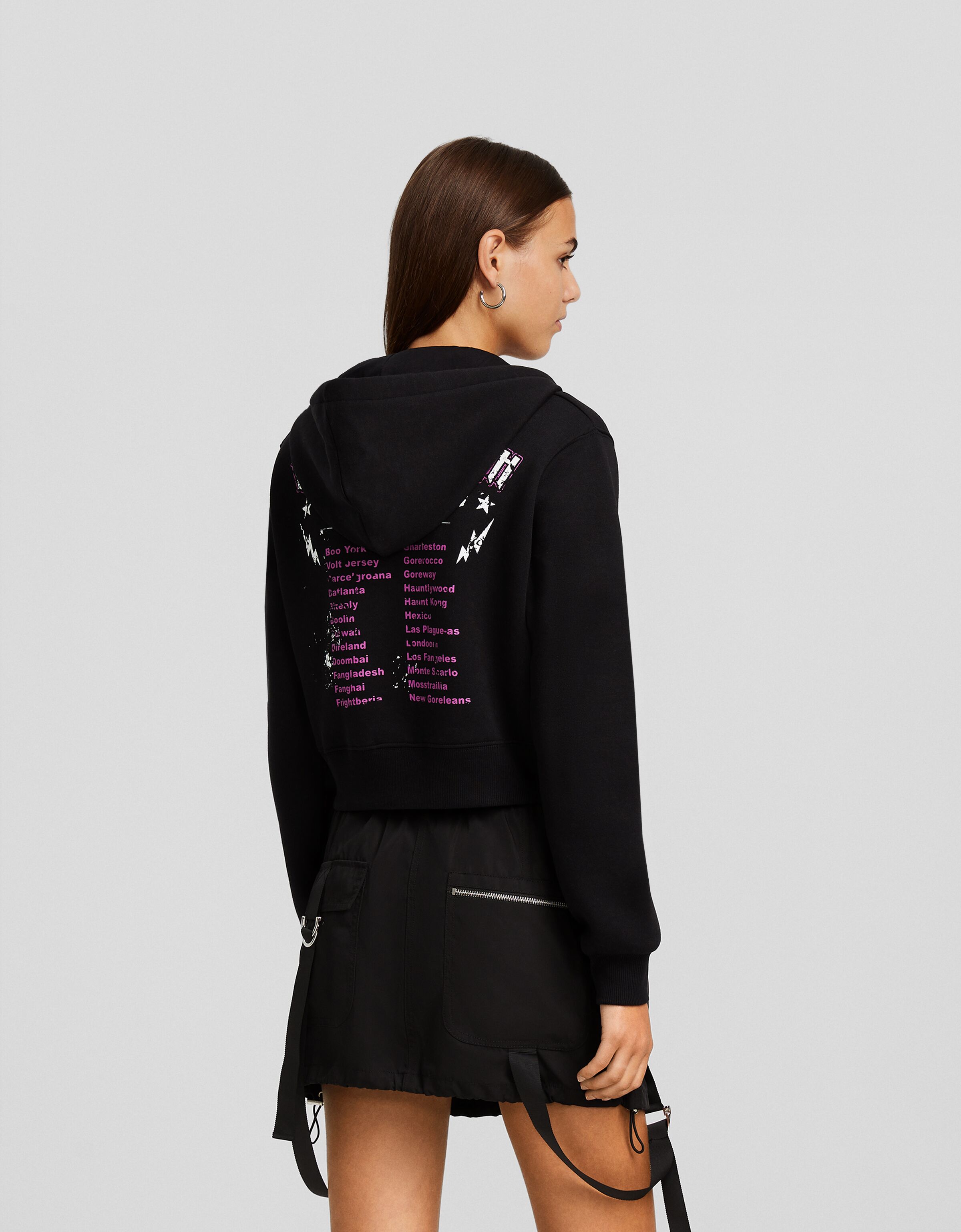 Sudadera Monster High cremallera capucha print