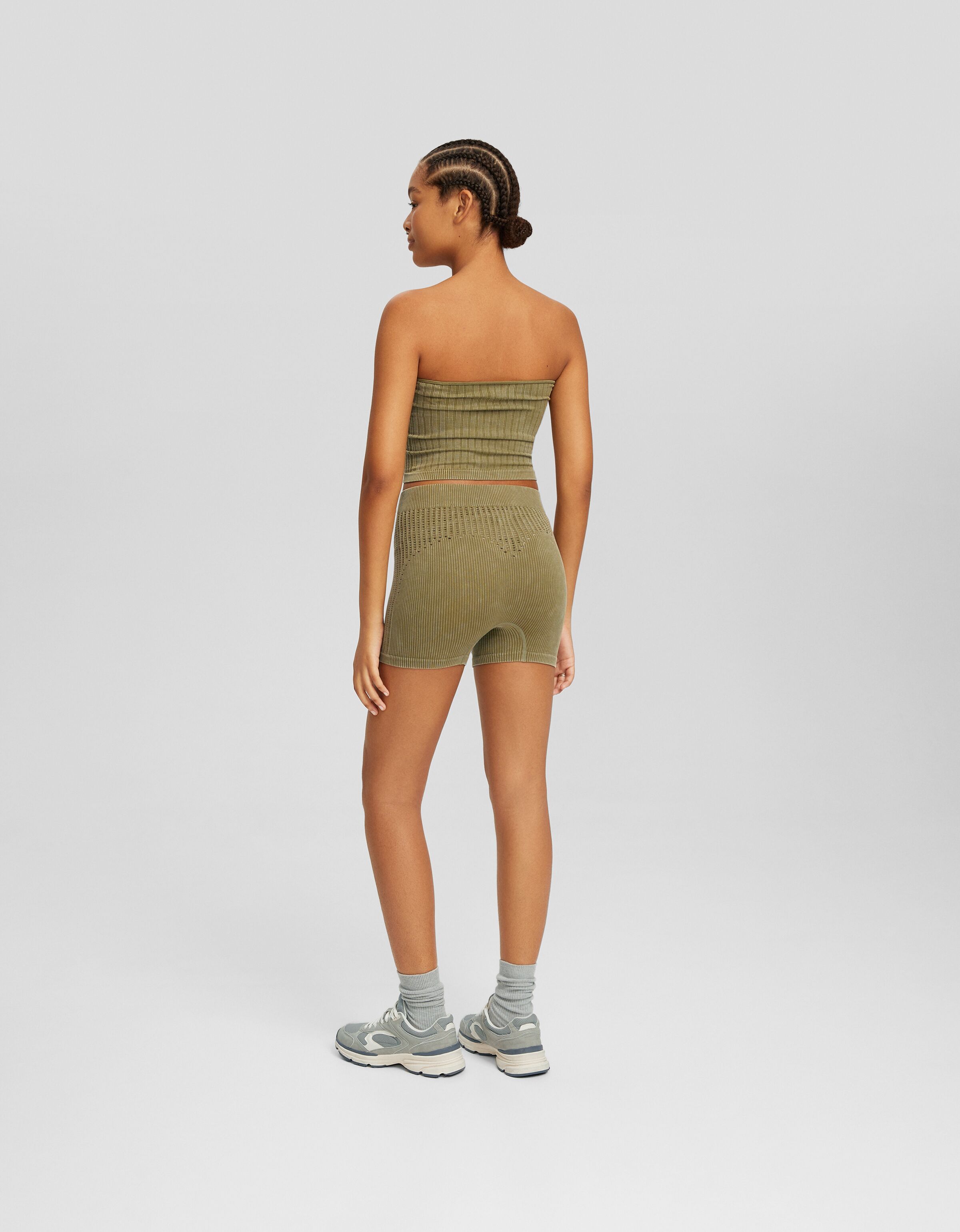 Top bandeau seamless efecto lavado