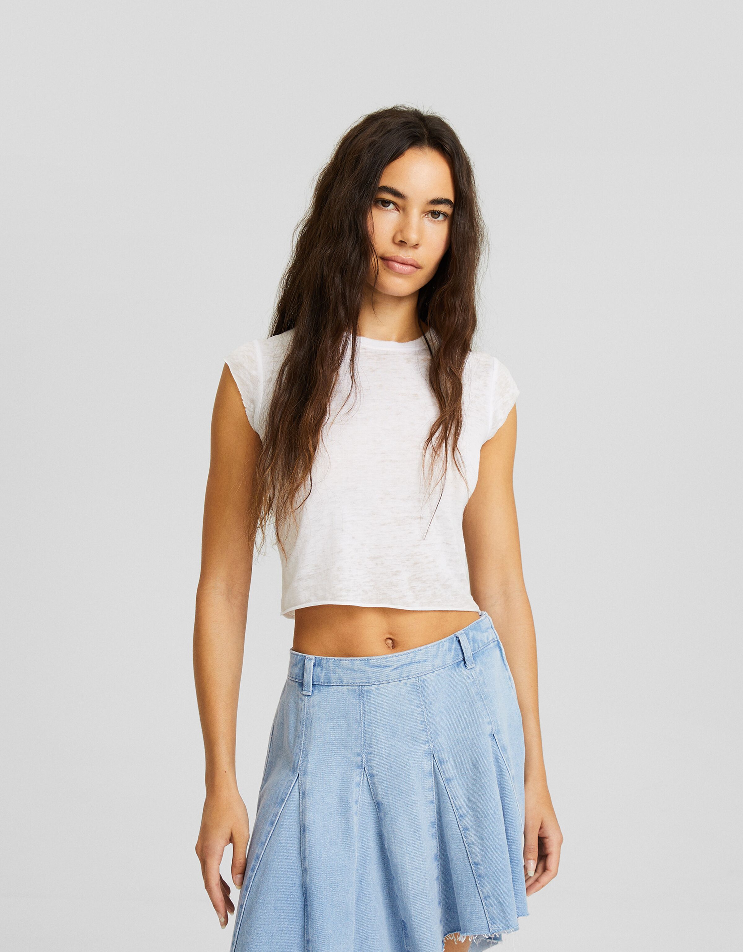 Falda denim midi