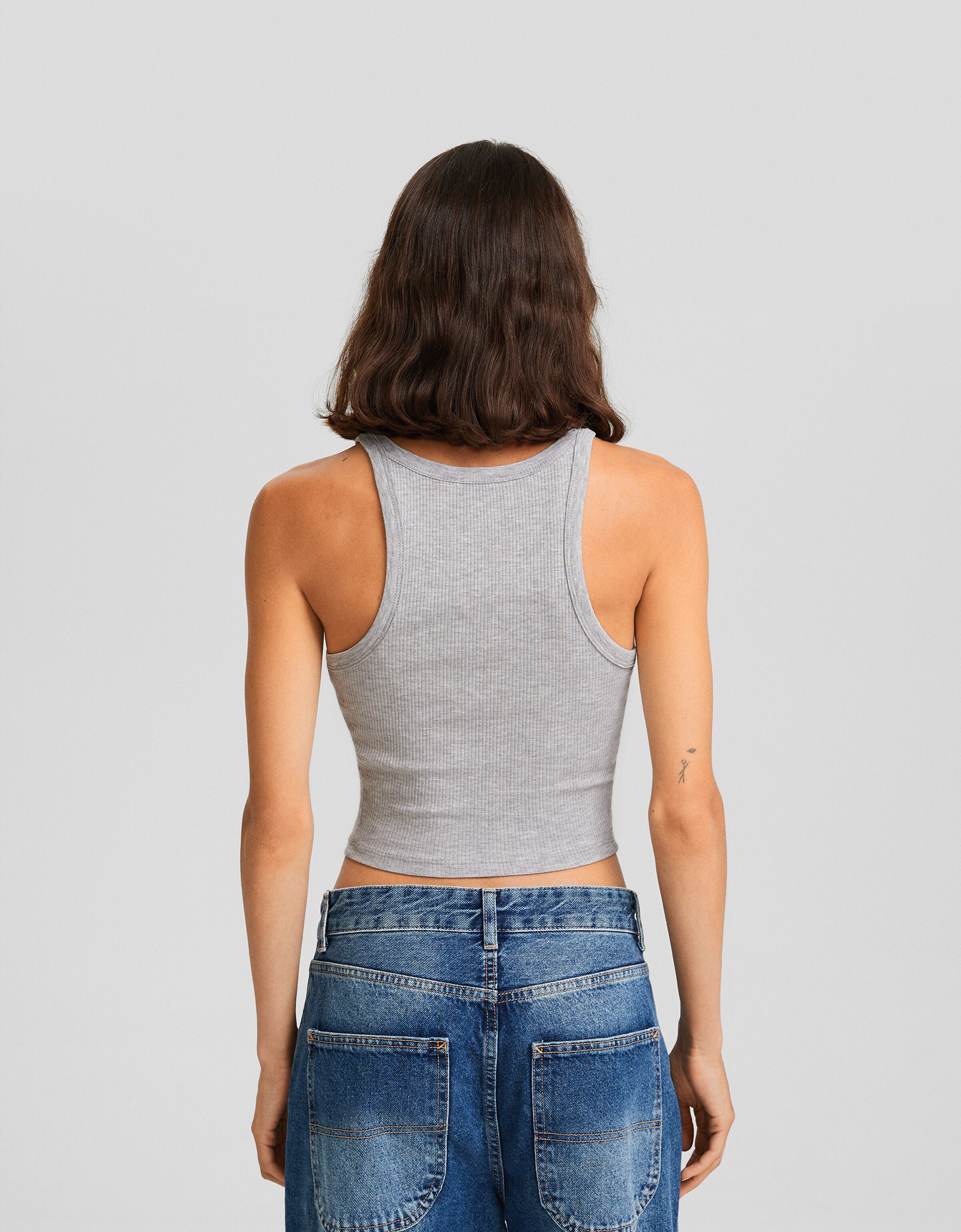 Camiseta sin mangas rib