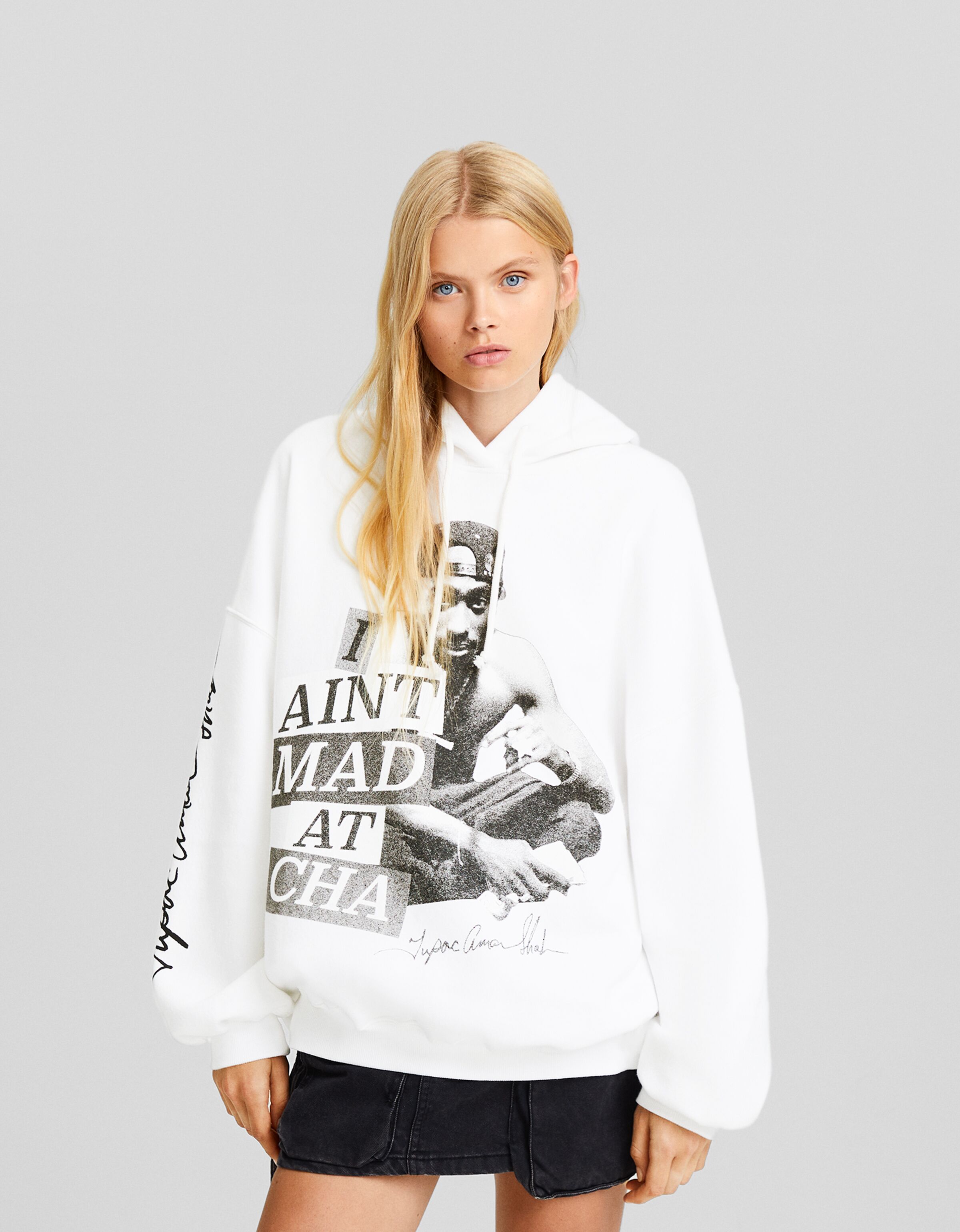 Sudadera Tupac capucha print