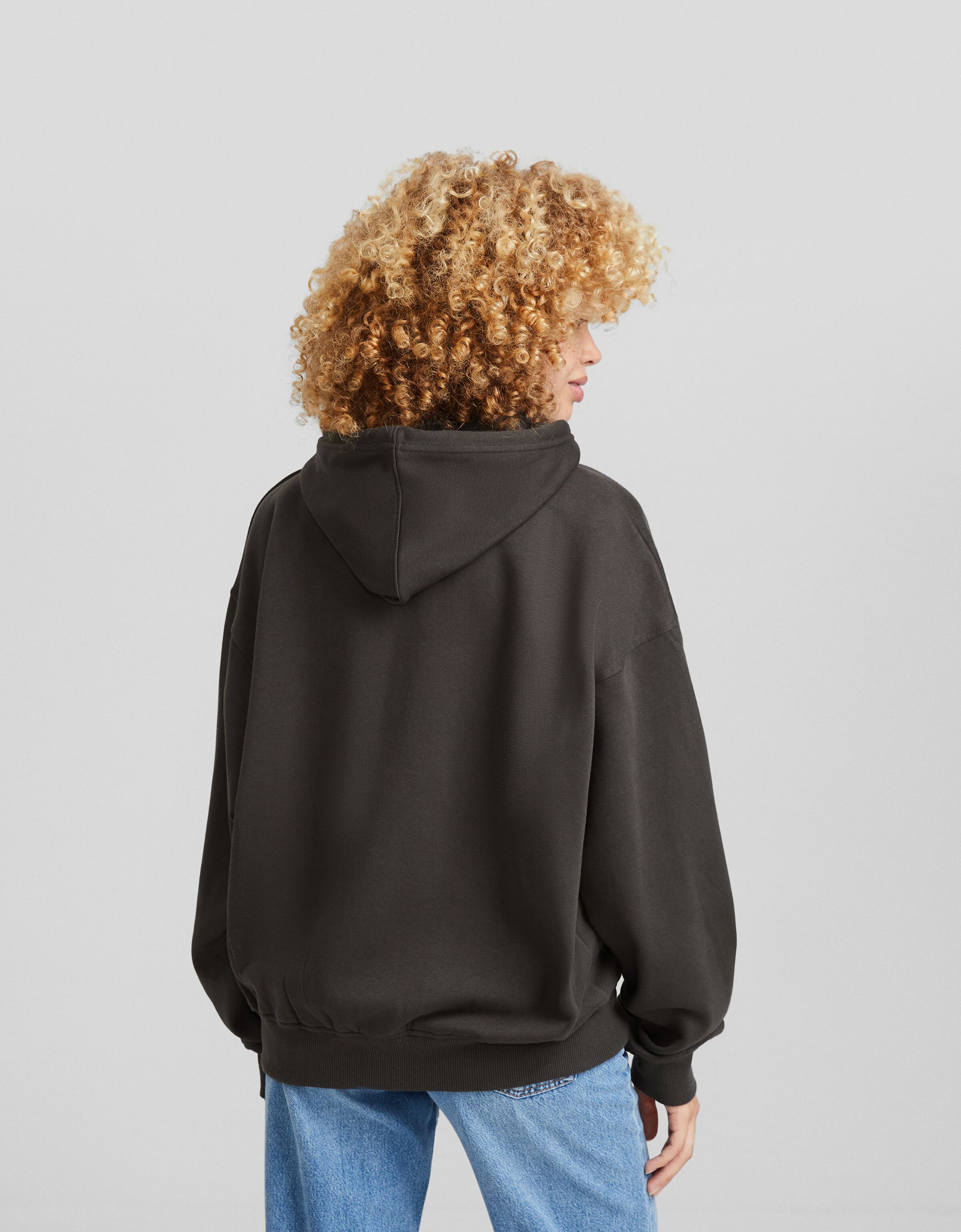 Sudadera cremallera capucha oversize