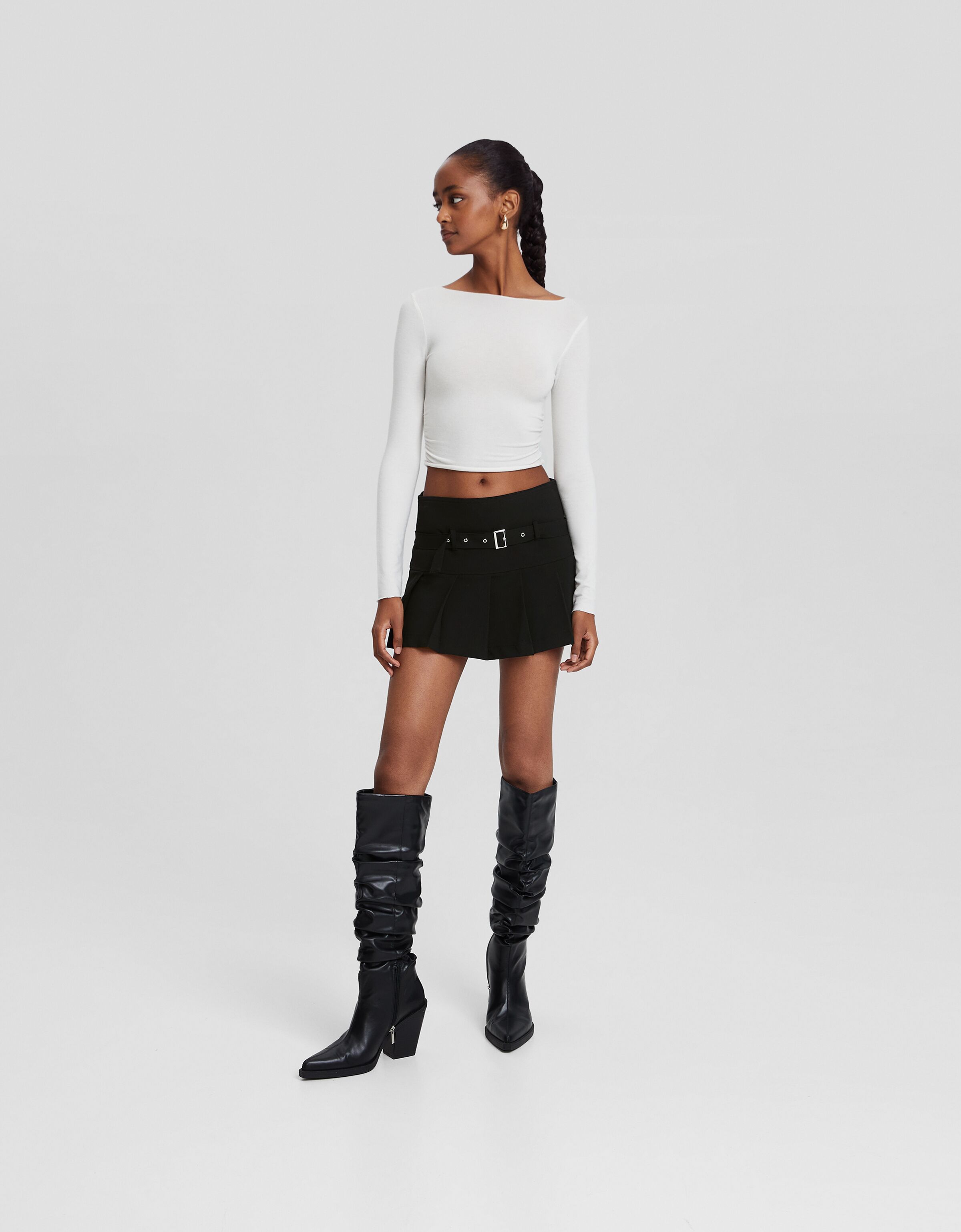 Falda mini tailoring tablas cinturón