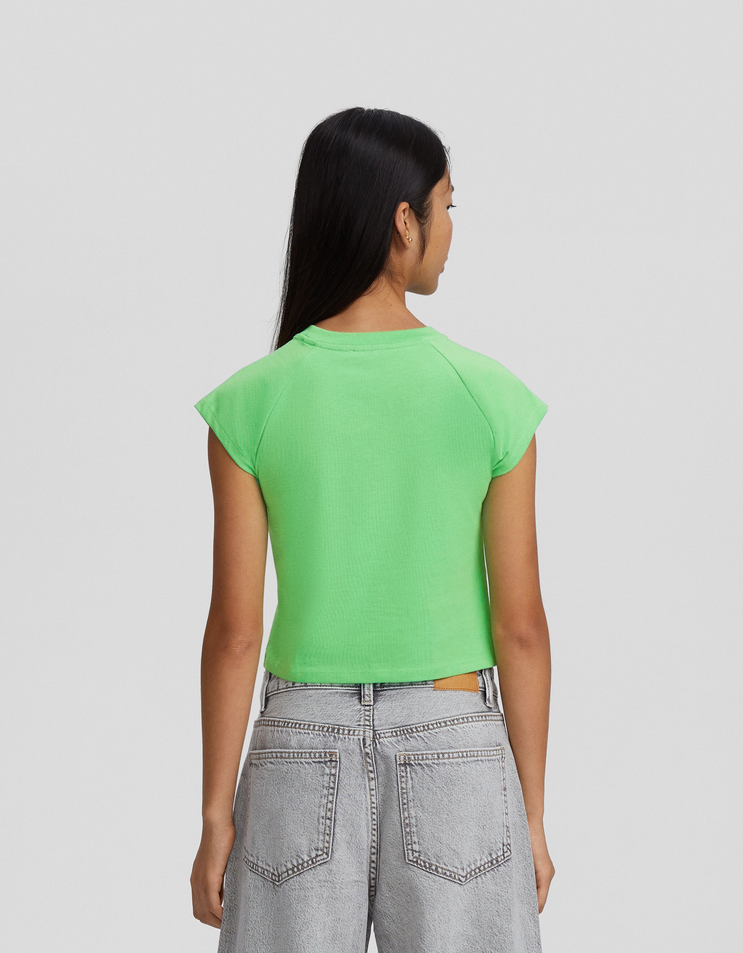 Camiseta manga corta efecto lavado print