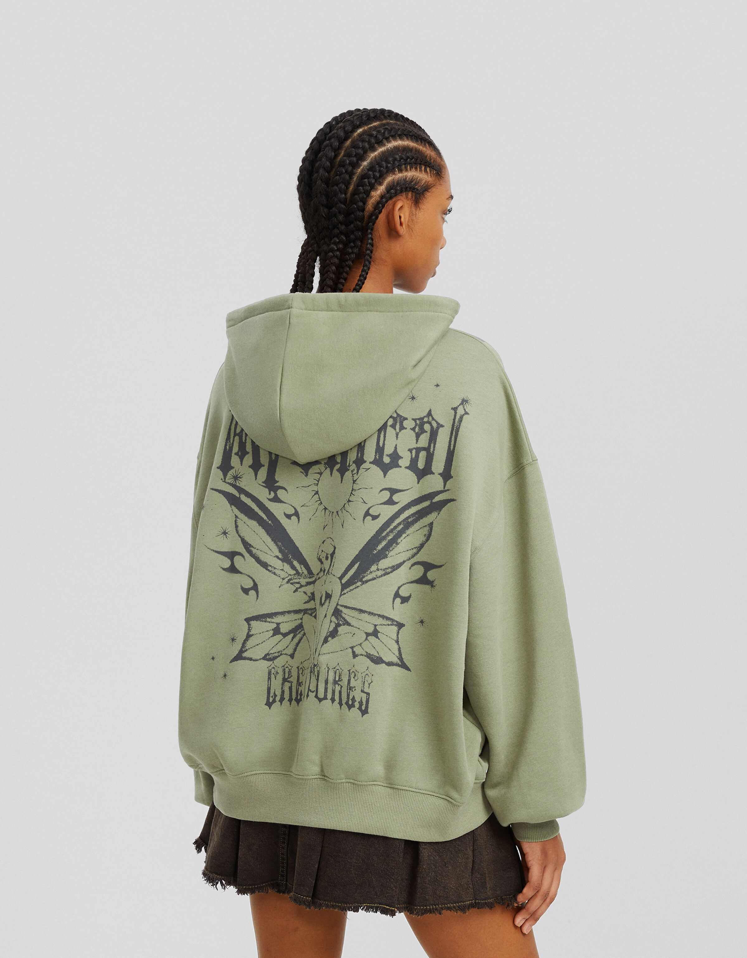 Sudadera capucha oversize print