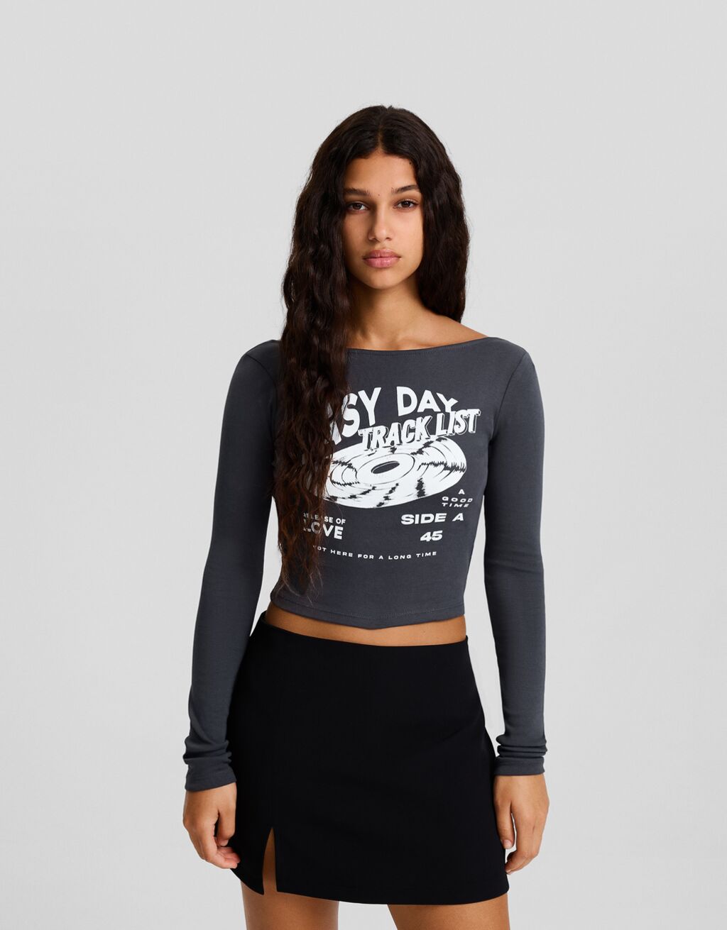 Camiseta manga larga espalda descubierta print