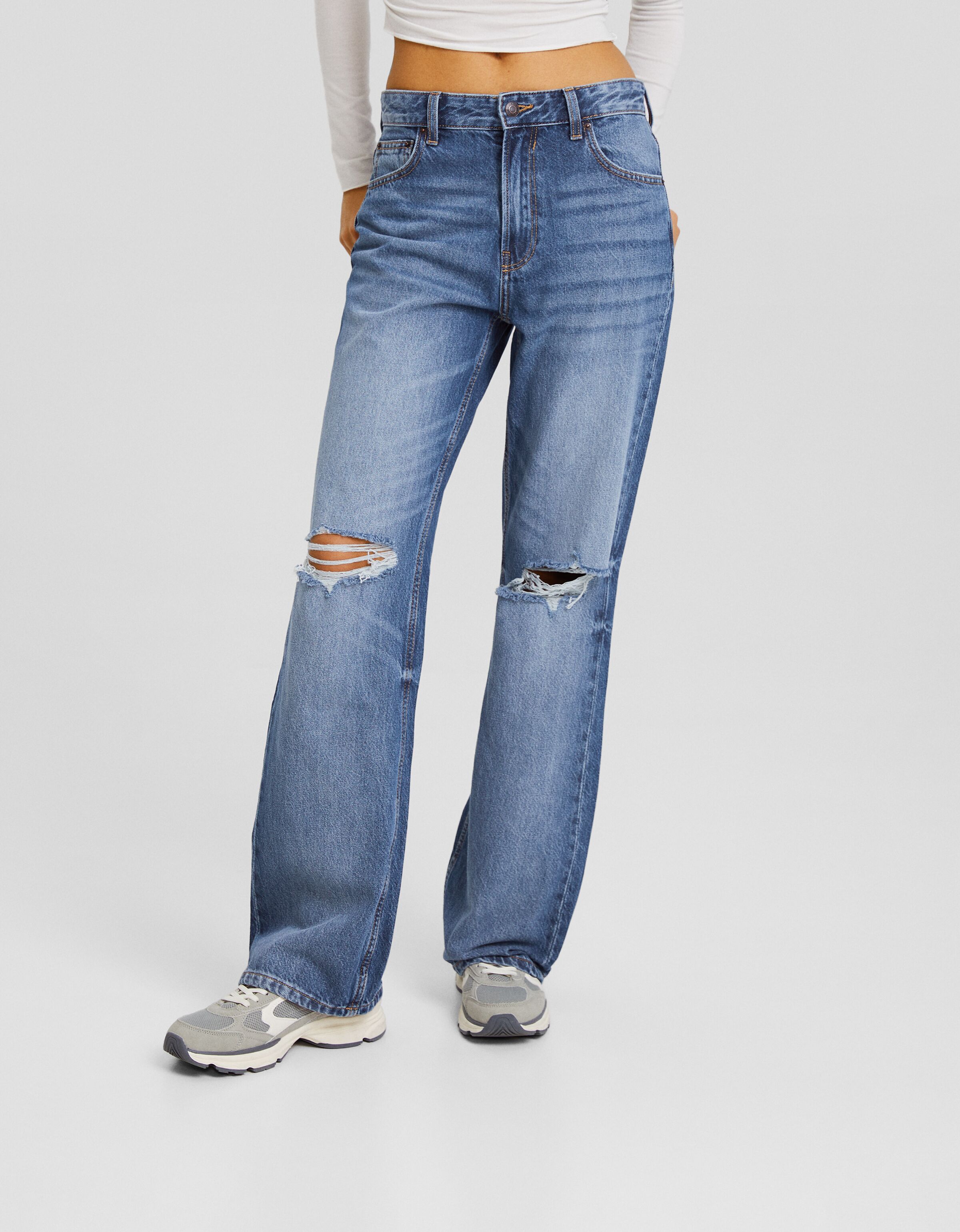 Jeans 90's wide leg rotos