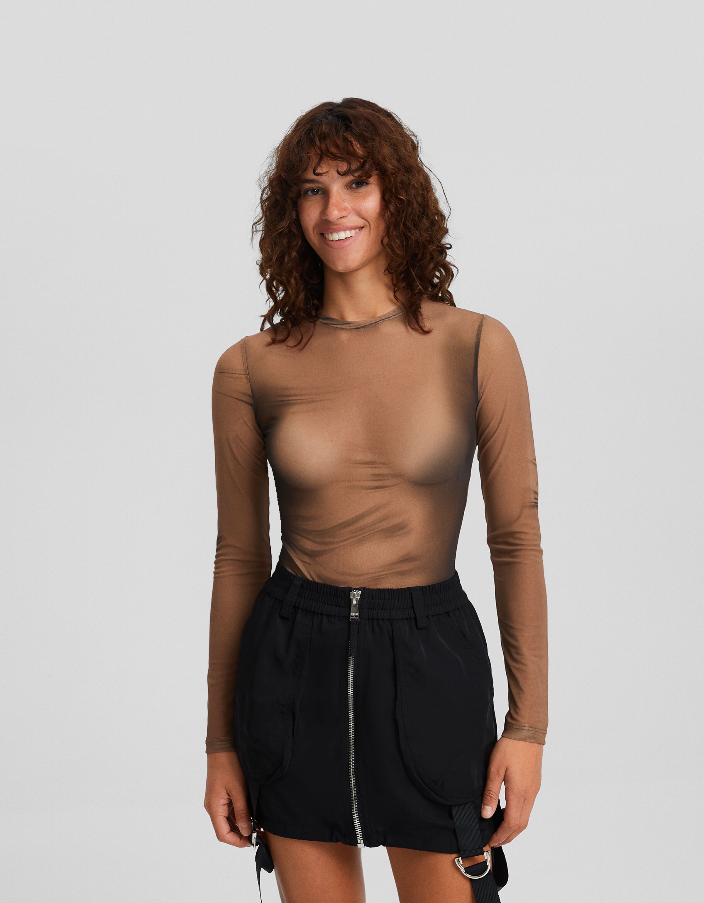 Body manga larga tul