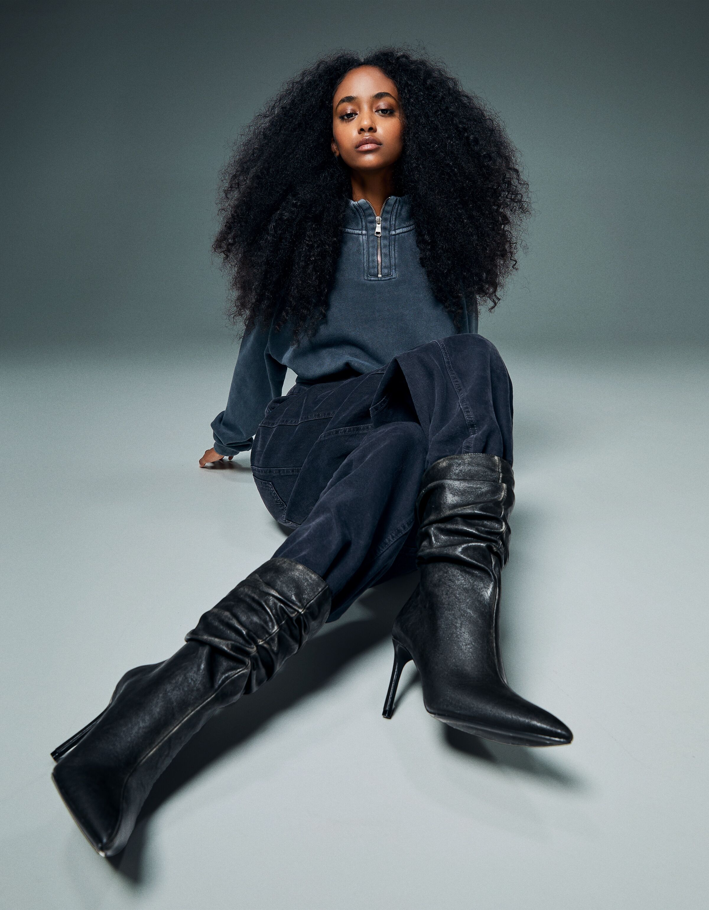 Botines tacón fino slouchy