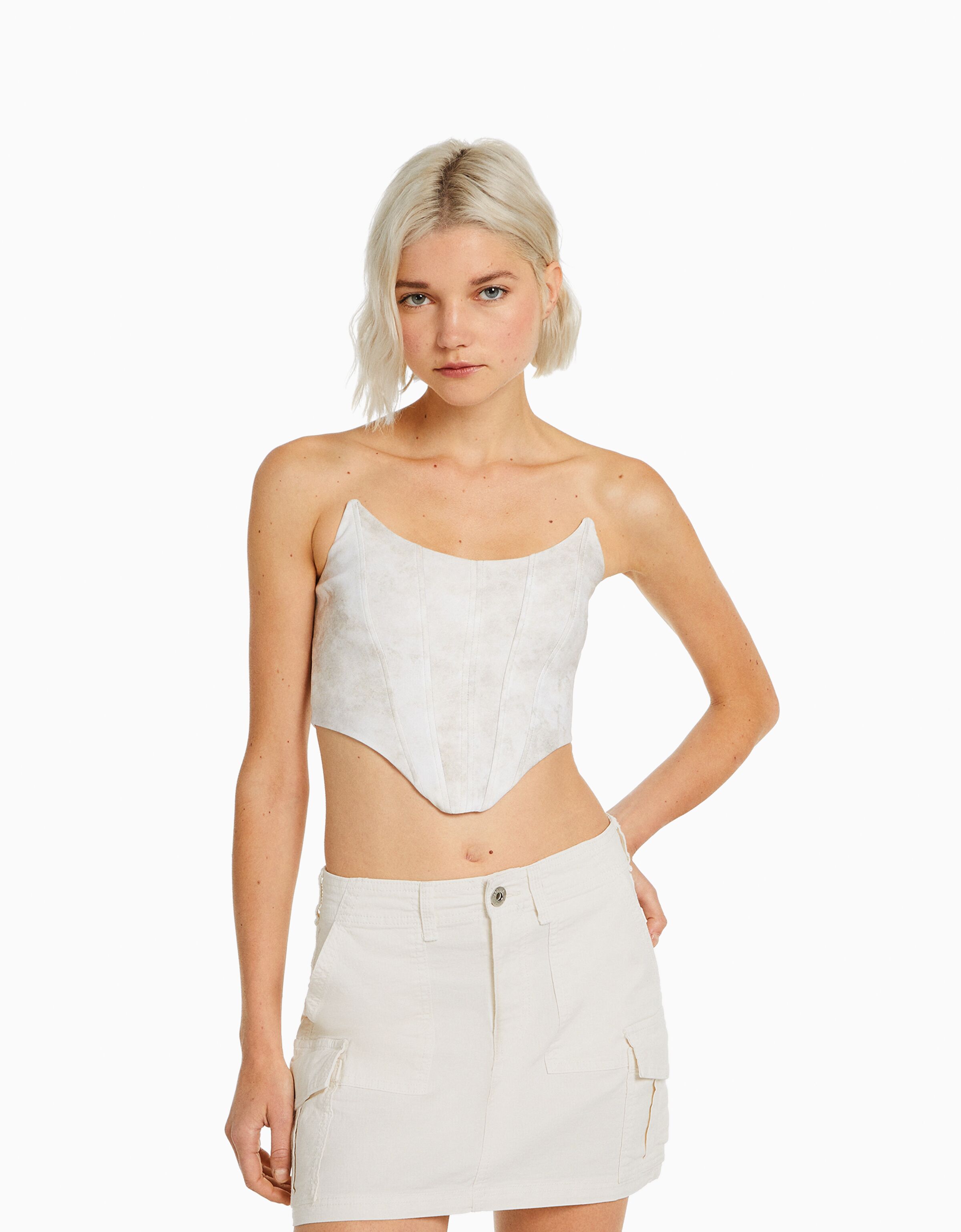 Falda mini algodón cargo