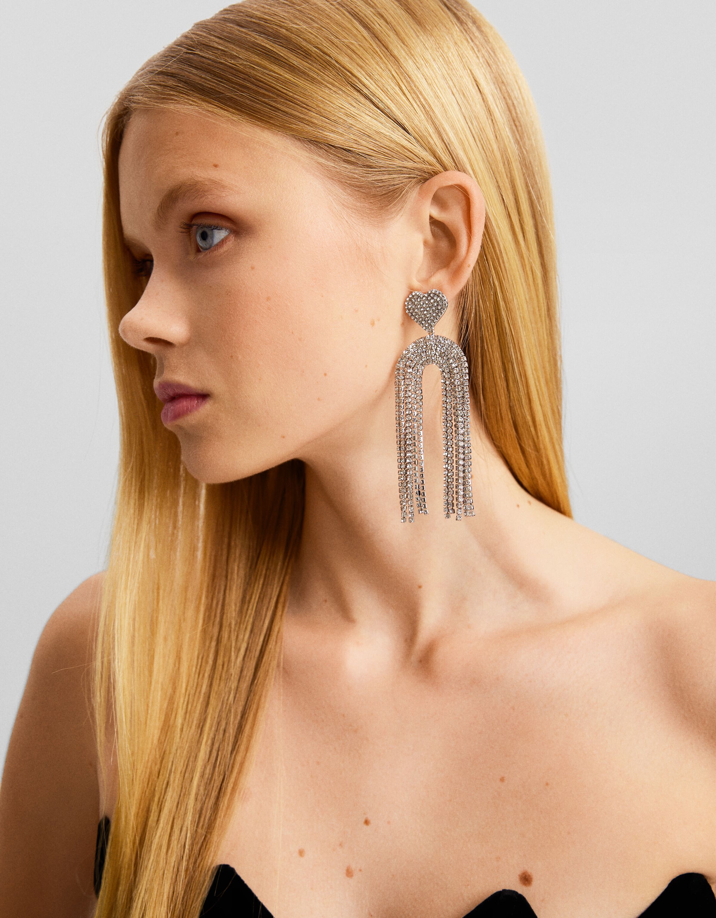 Pendientes cascada corazón