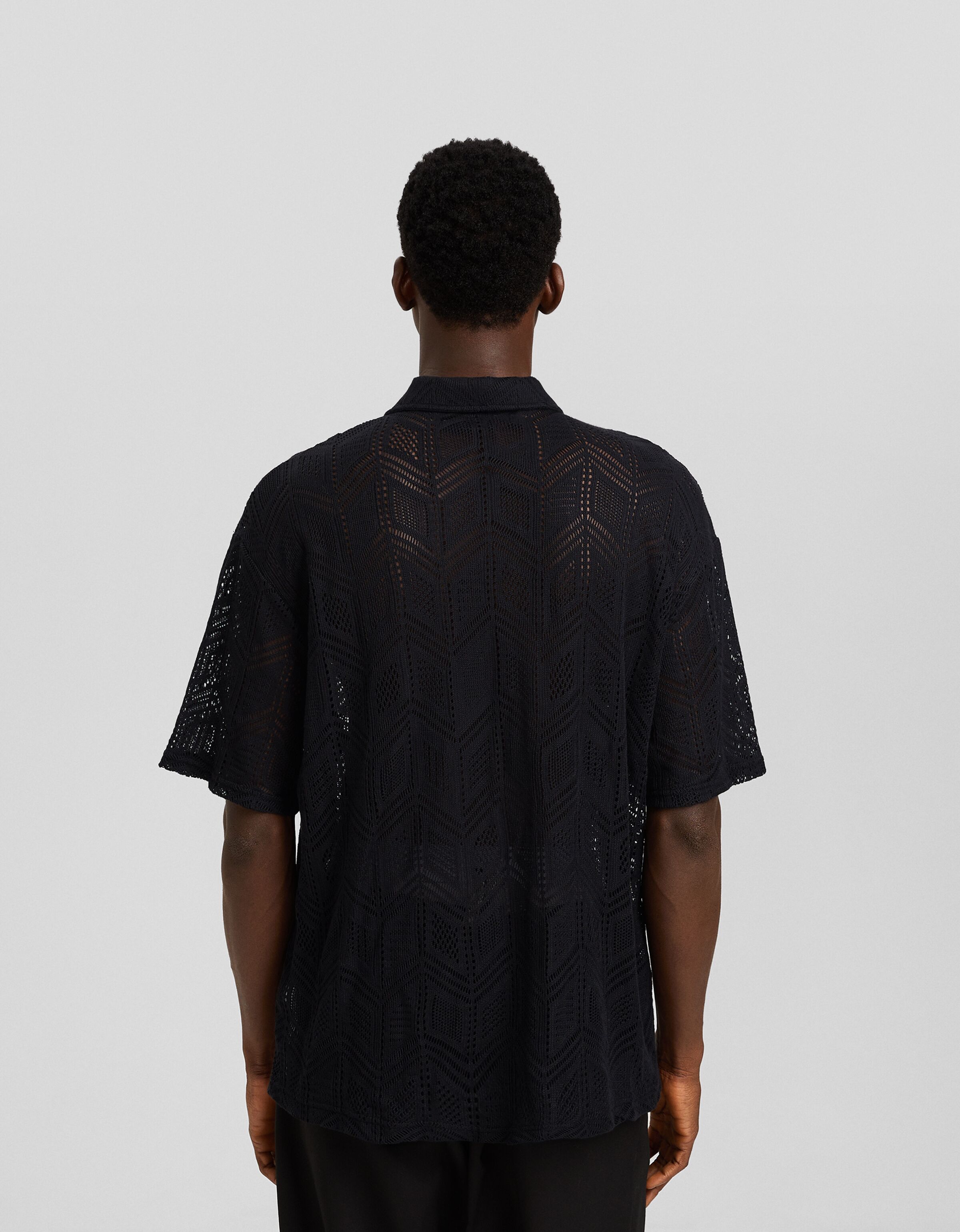 Camisa manga corta crochet