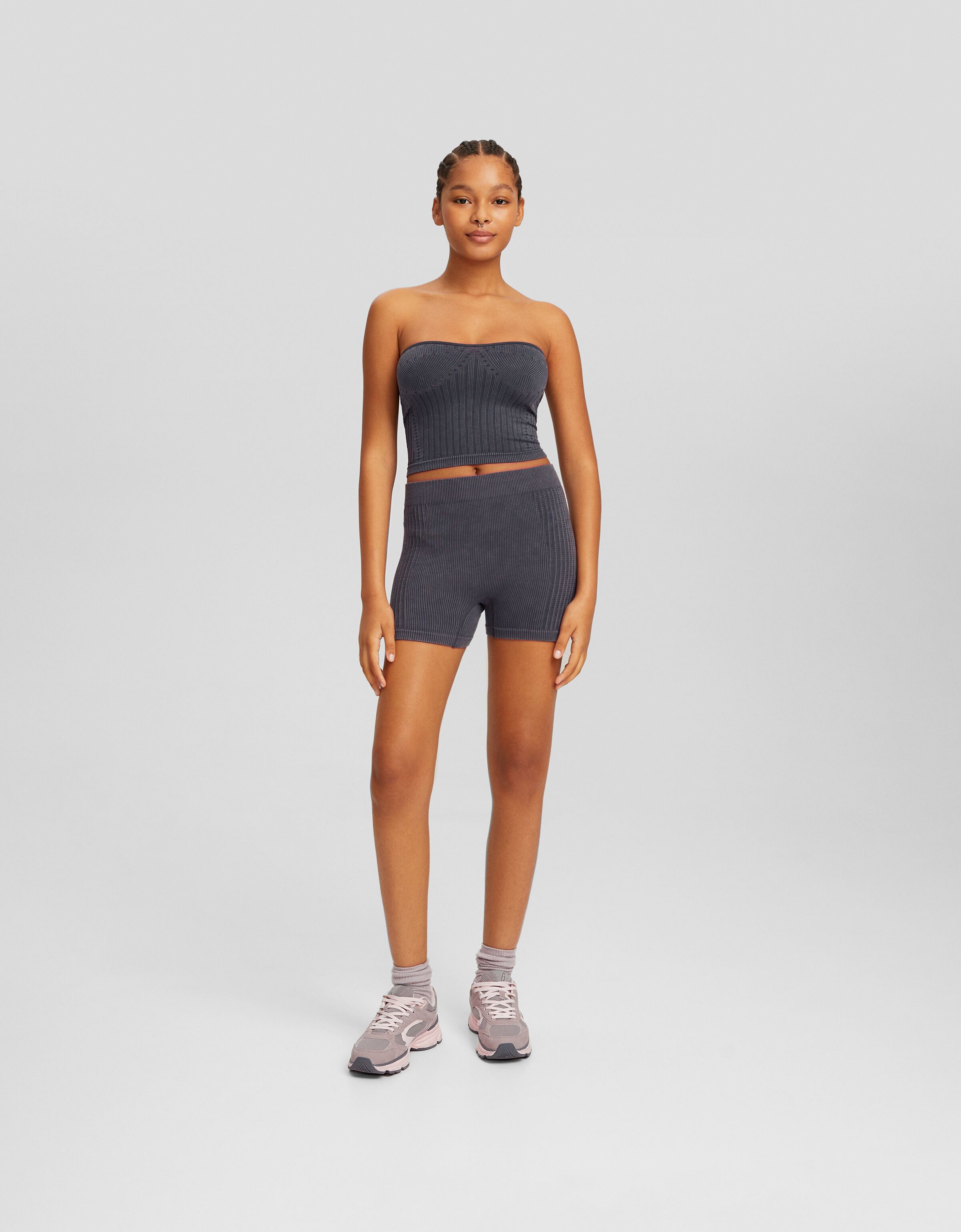 Leggings ciclista seamless efecto lavado