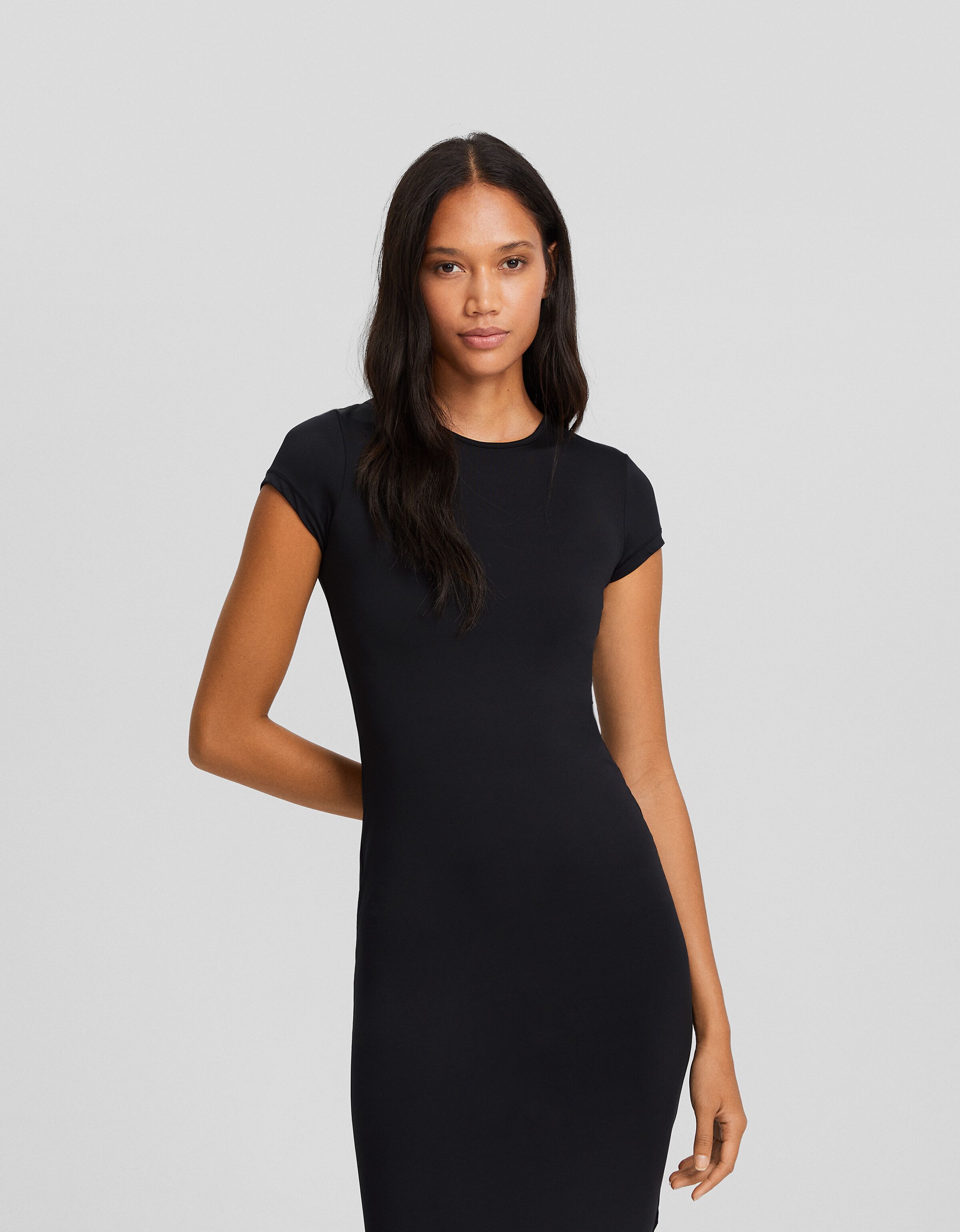 Vestido largo manga corta