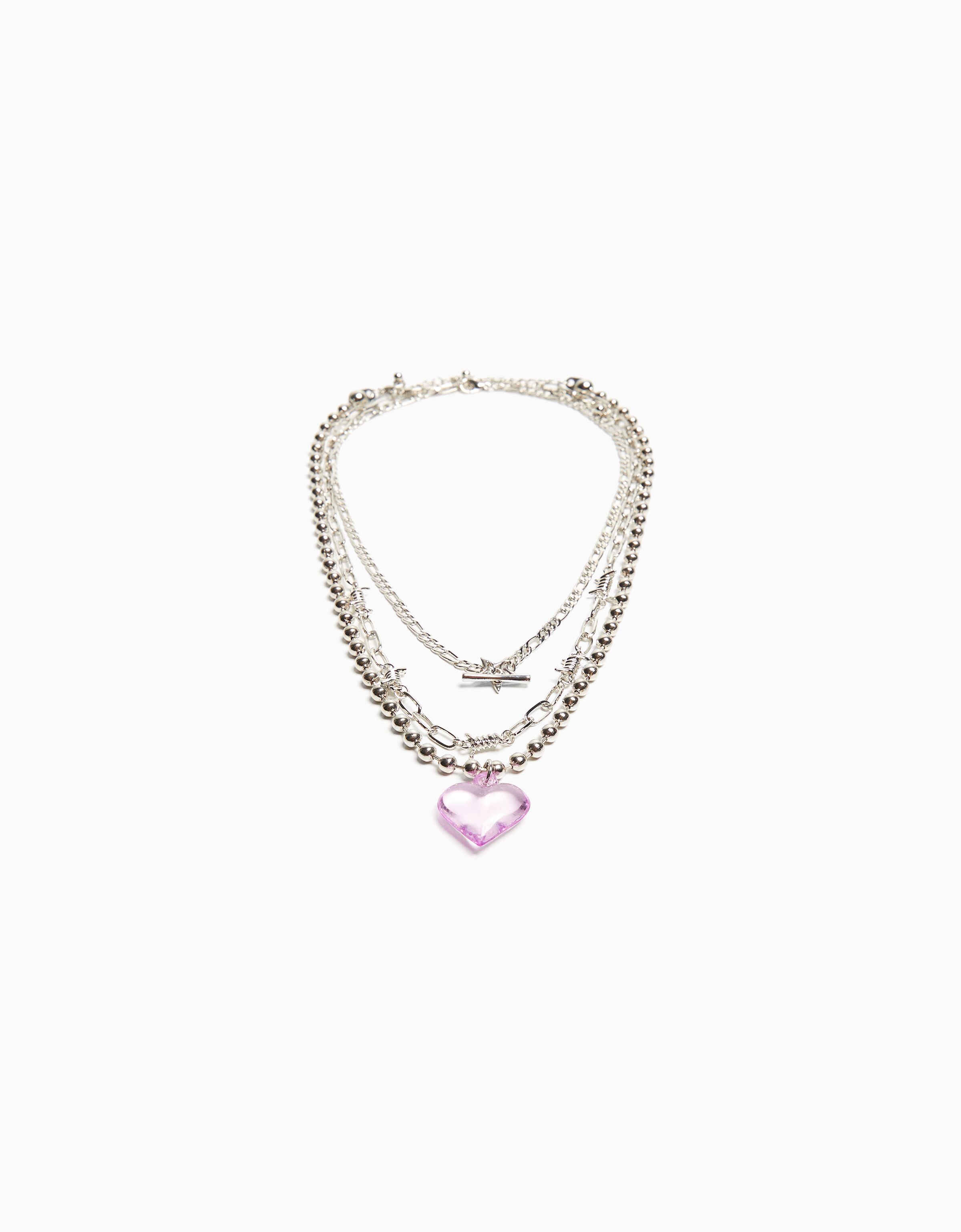 Set 3 collares corazón