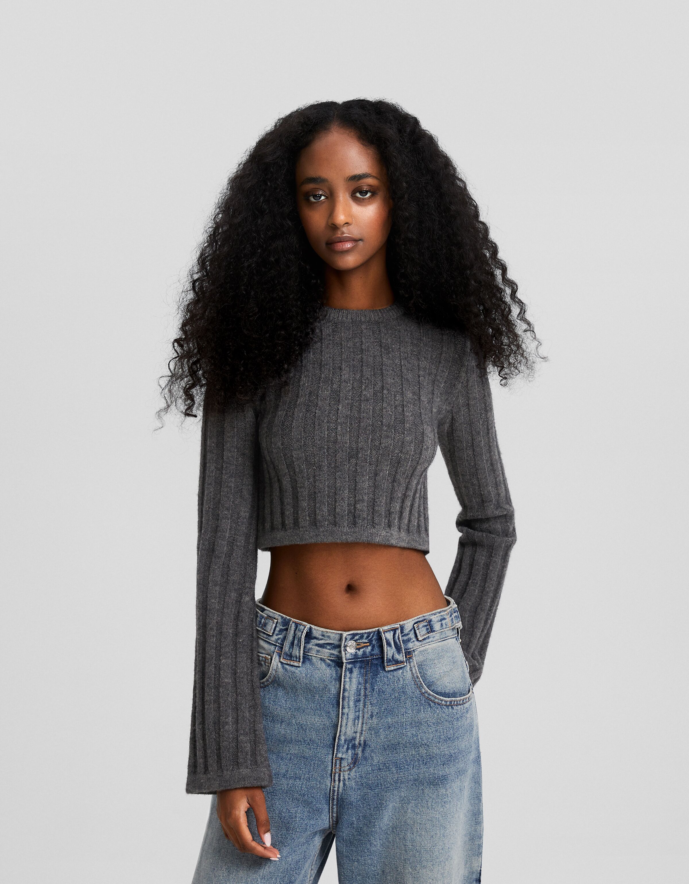 Jersey cropped rib