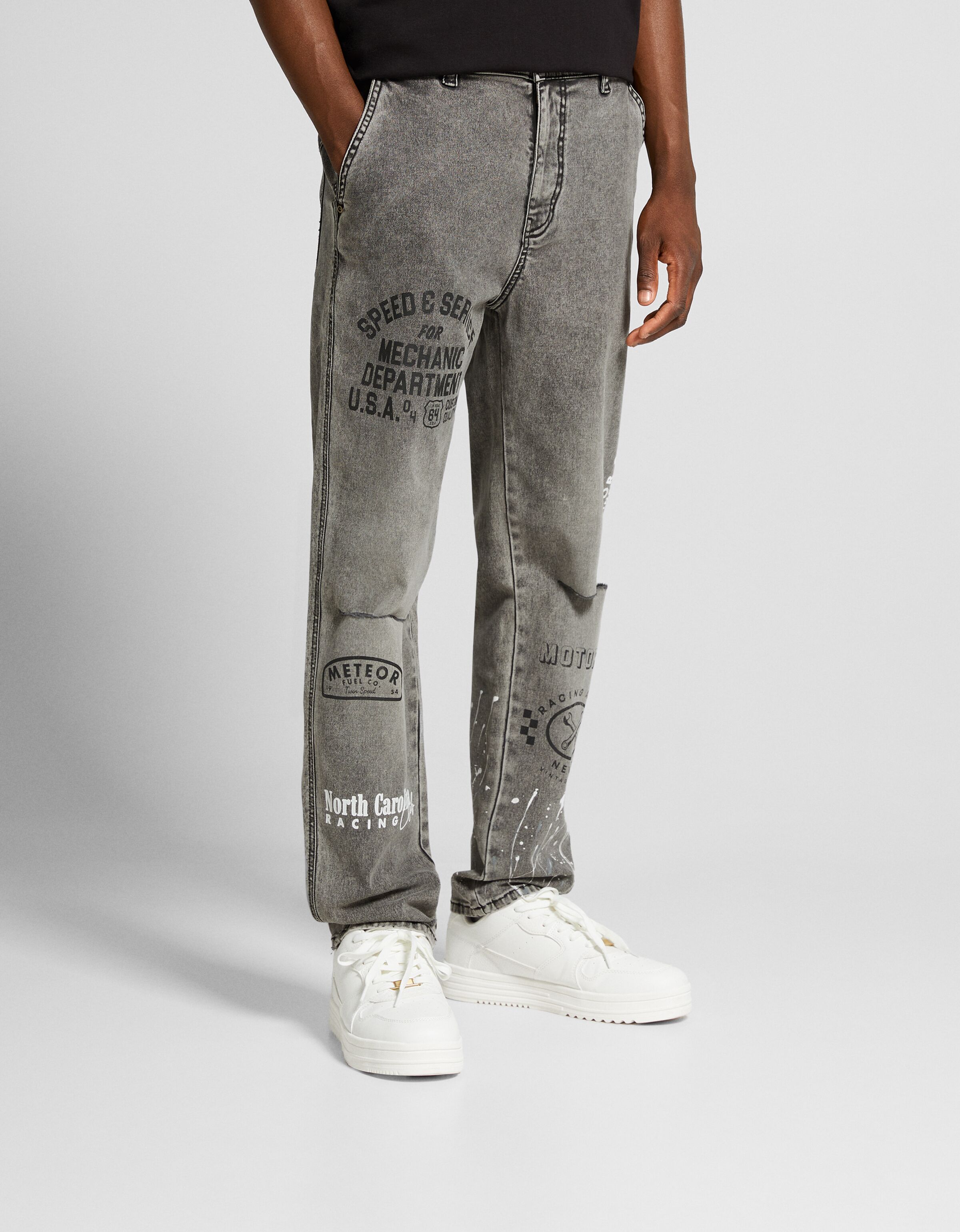 Pantalón algodón print pintura