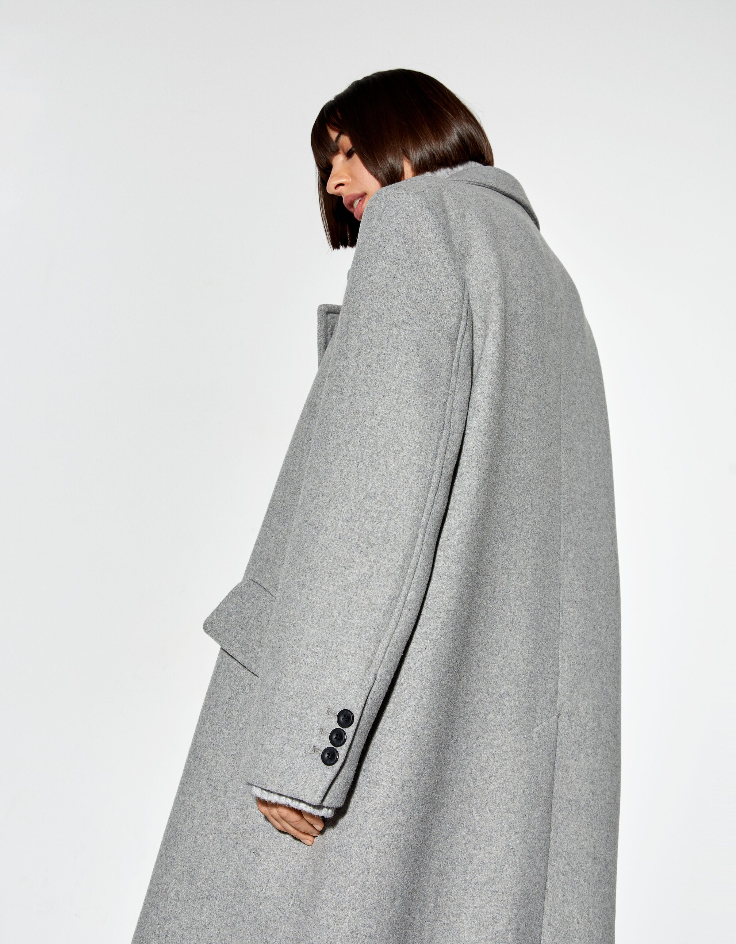 Abrigo largo con lana