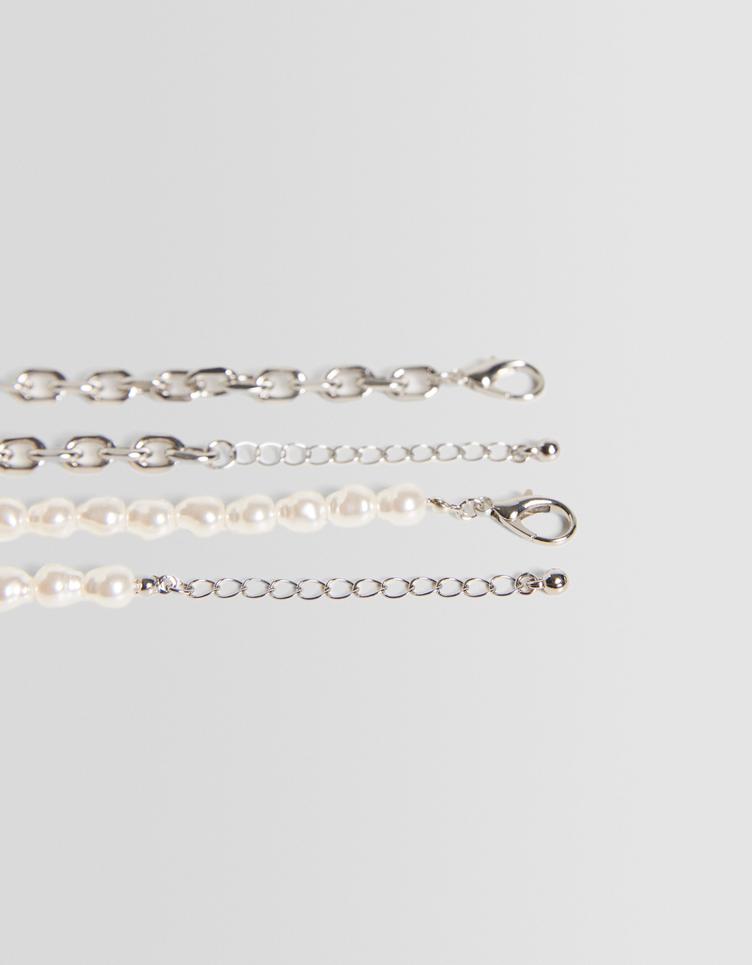 Set 2 collares pedrería perlas