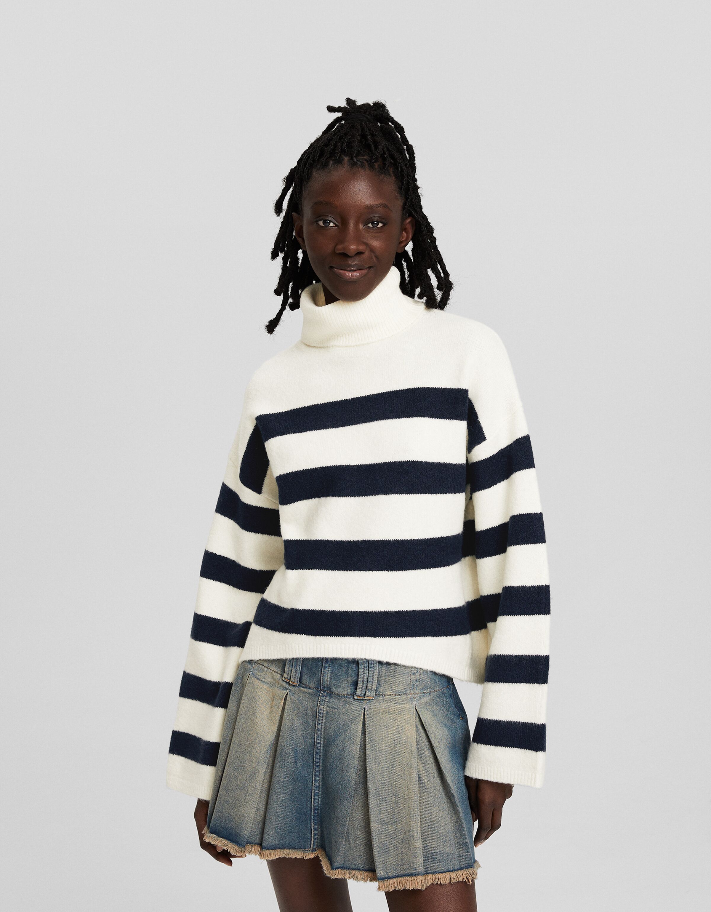 Jersey cuello subido rayas