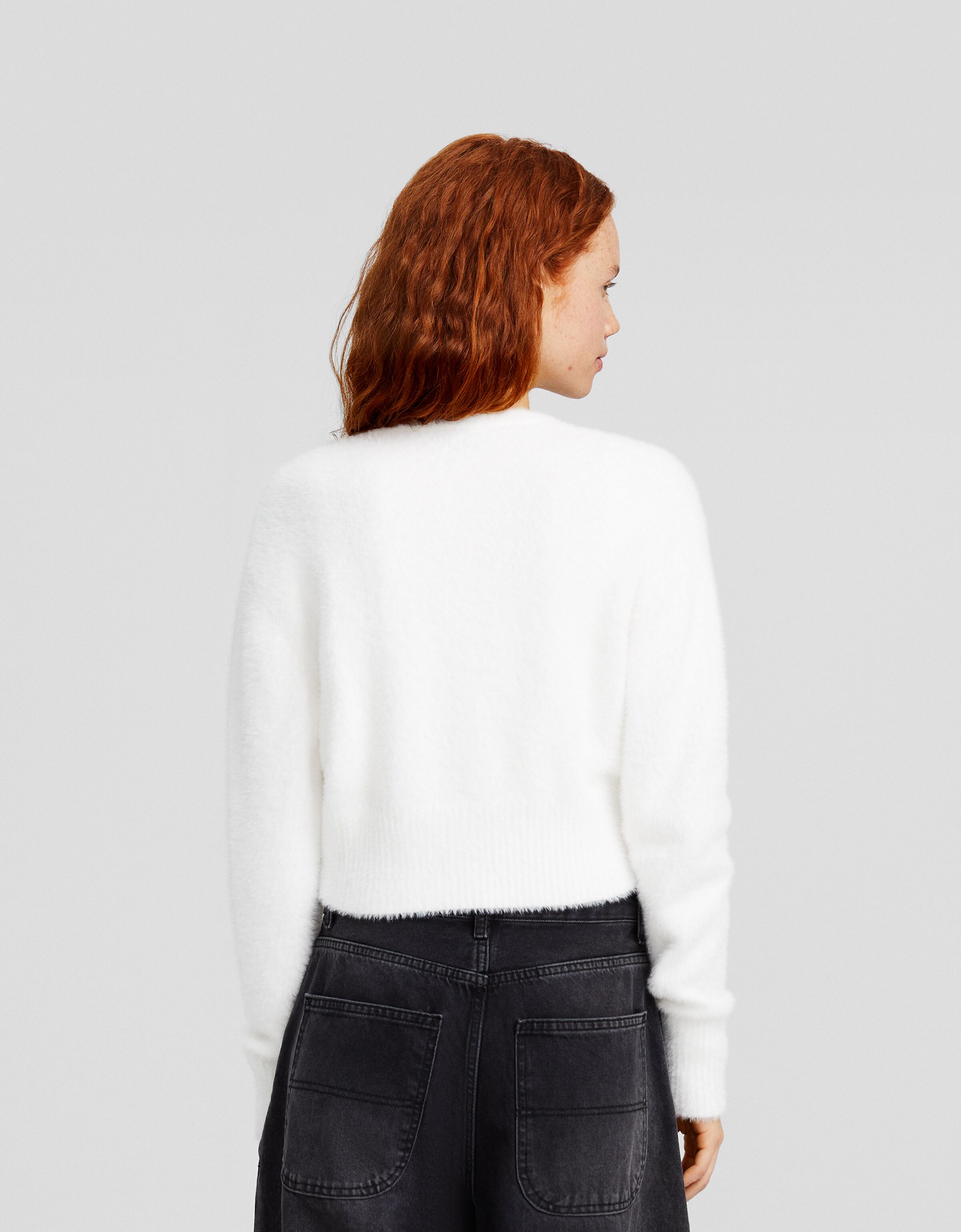 Cárdigan efecto pelo