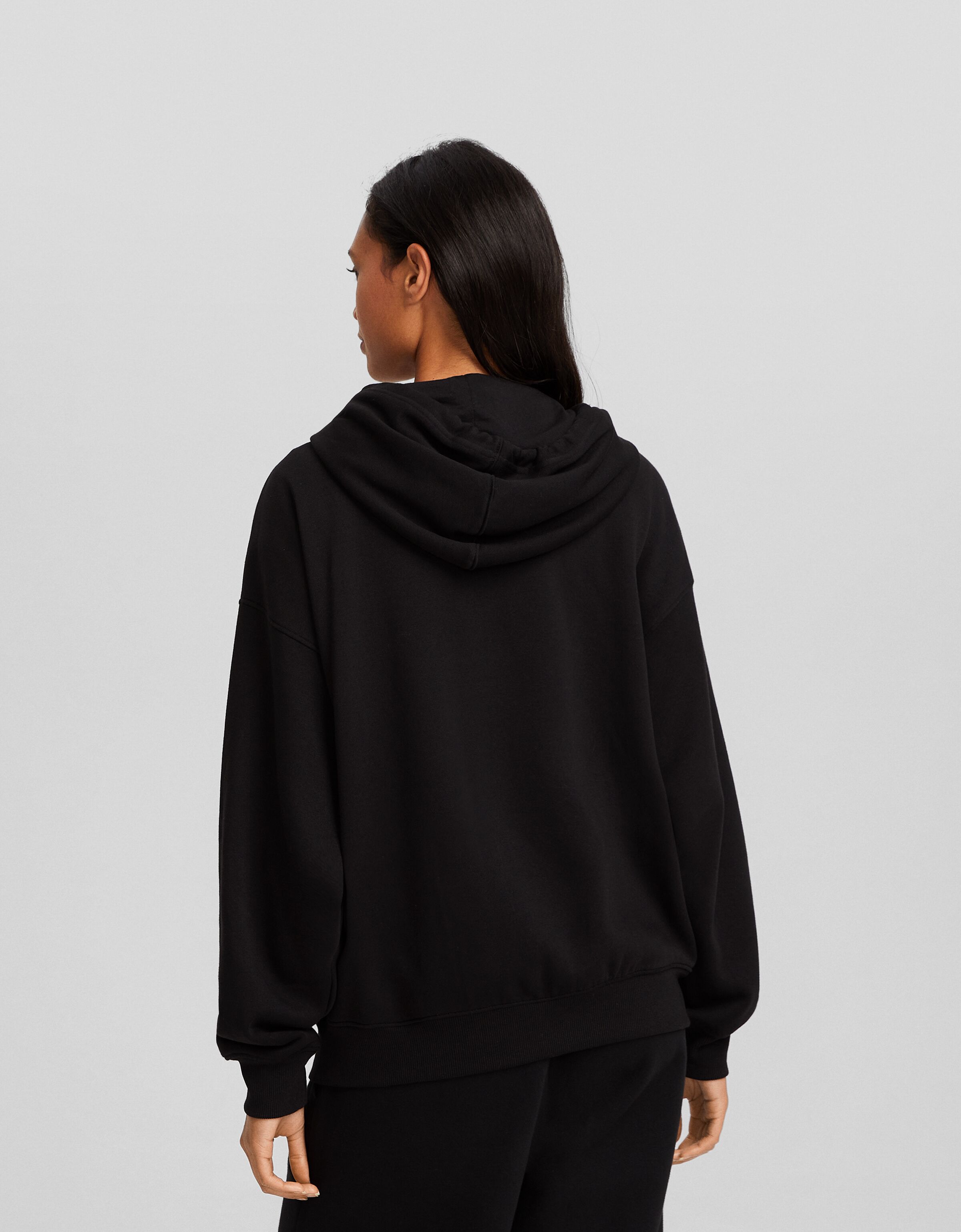 Sudadera cremallera capucha oversize
