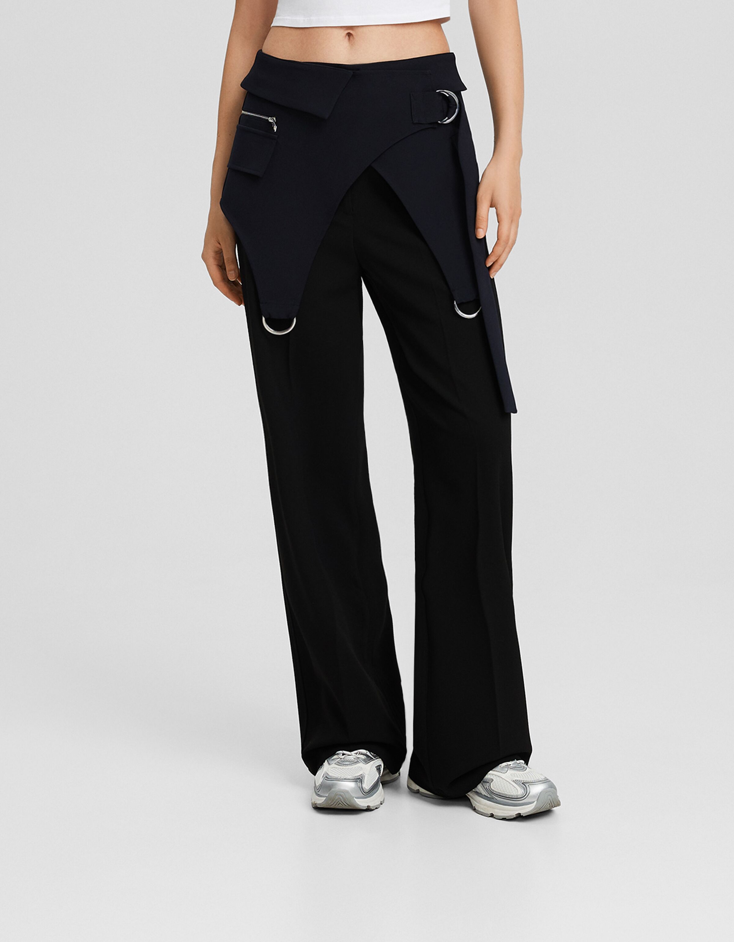 Falda mini fajín tailoring tiras