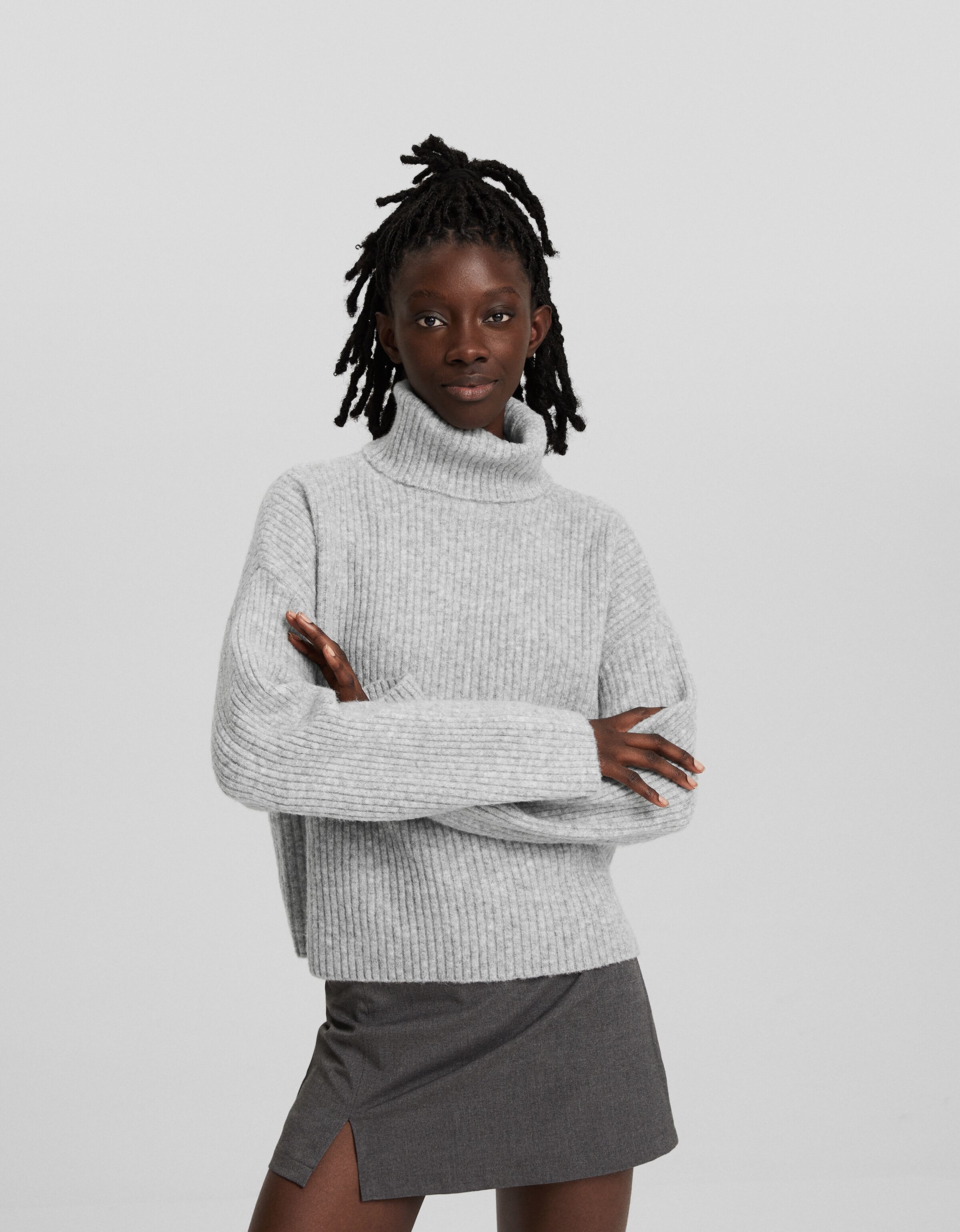 Jersey cuello subido rib