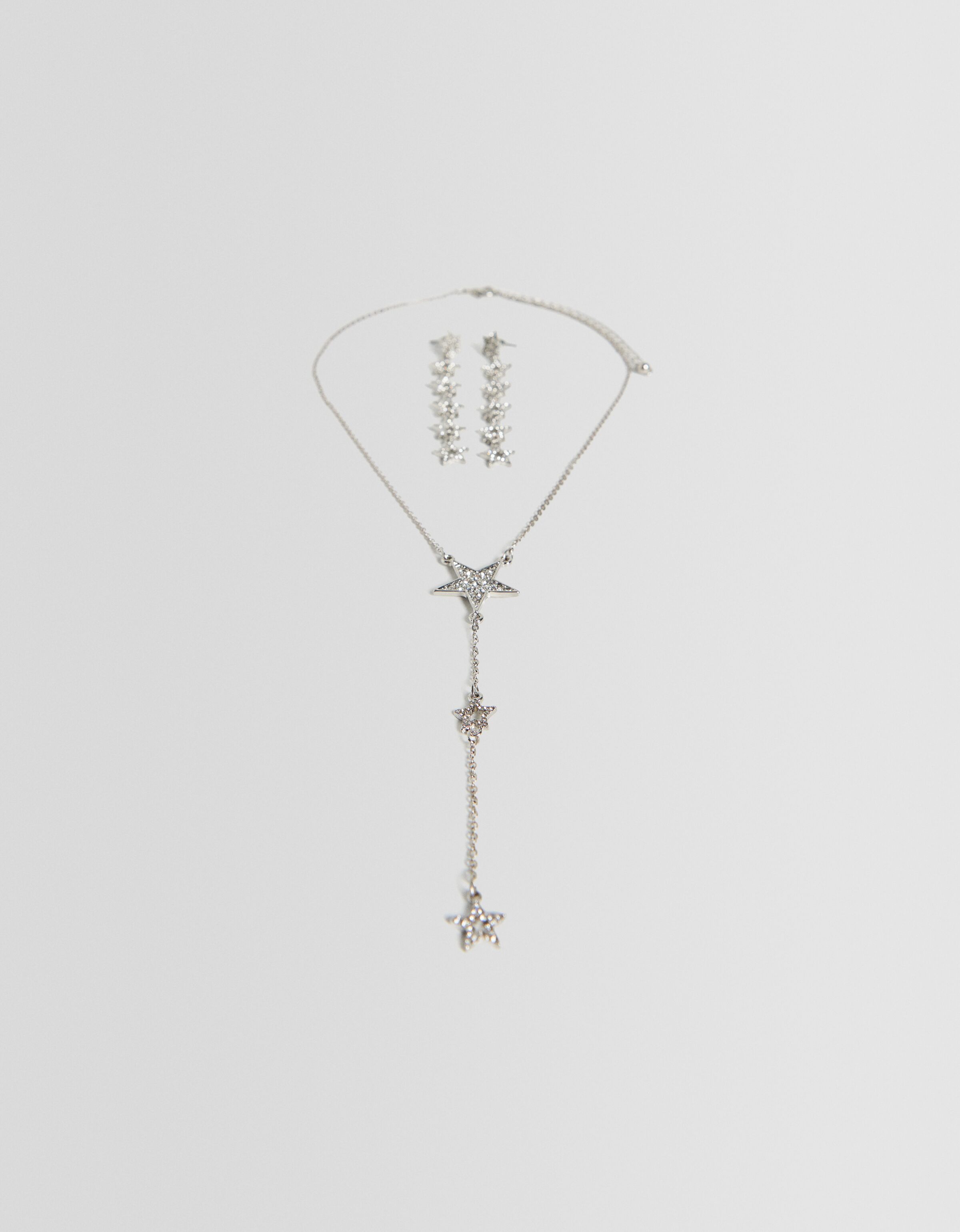 Collar y pendientes cascada estrellas