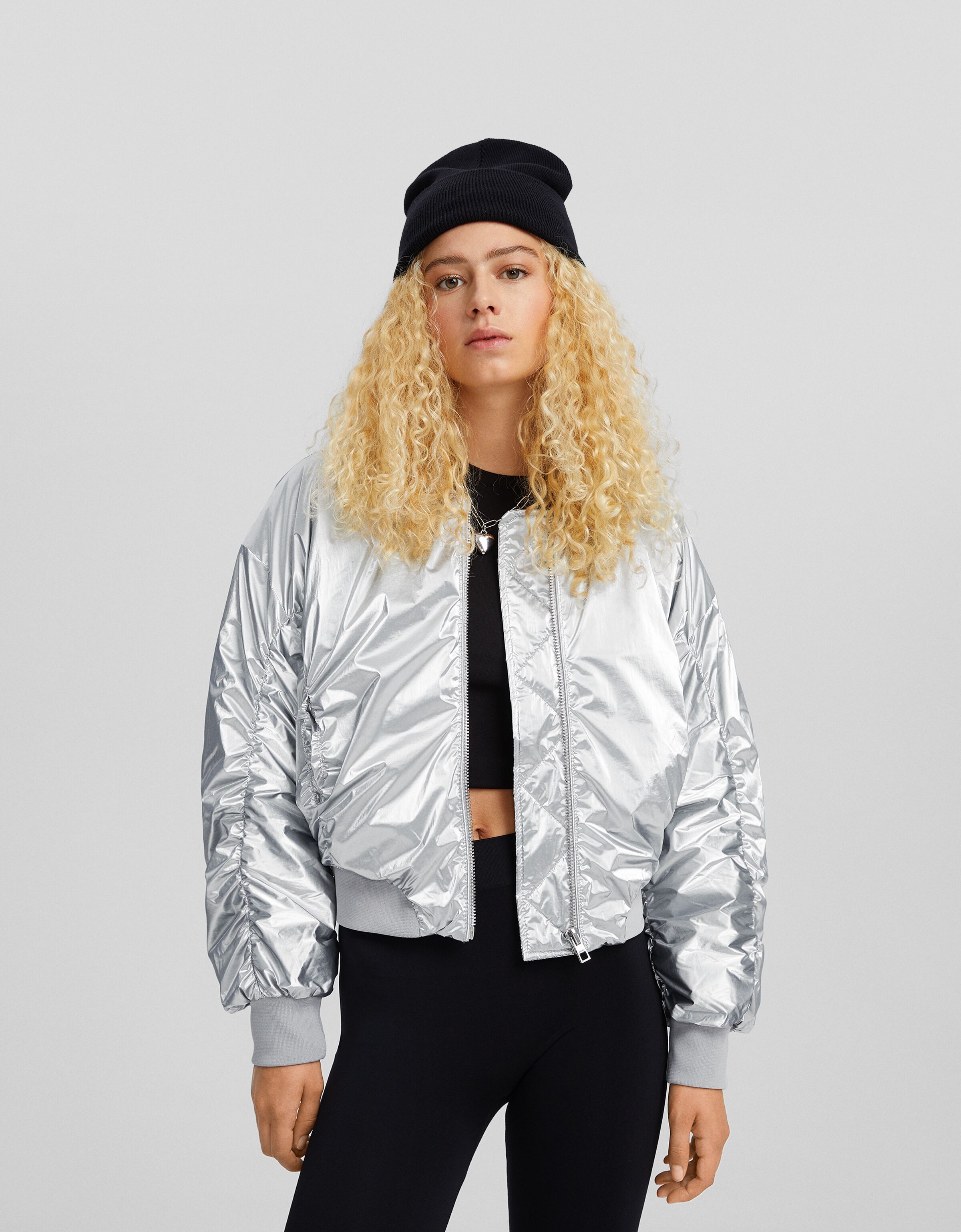 Cazadora bomber metalizada
