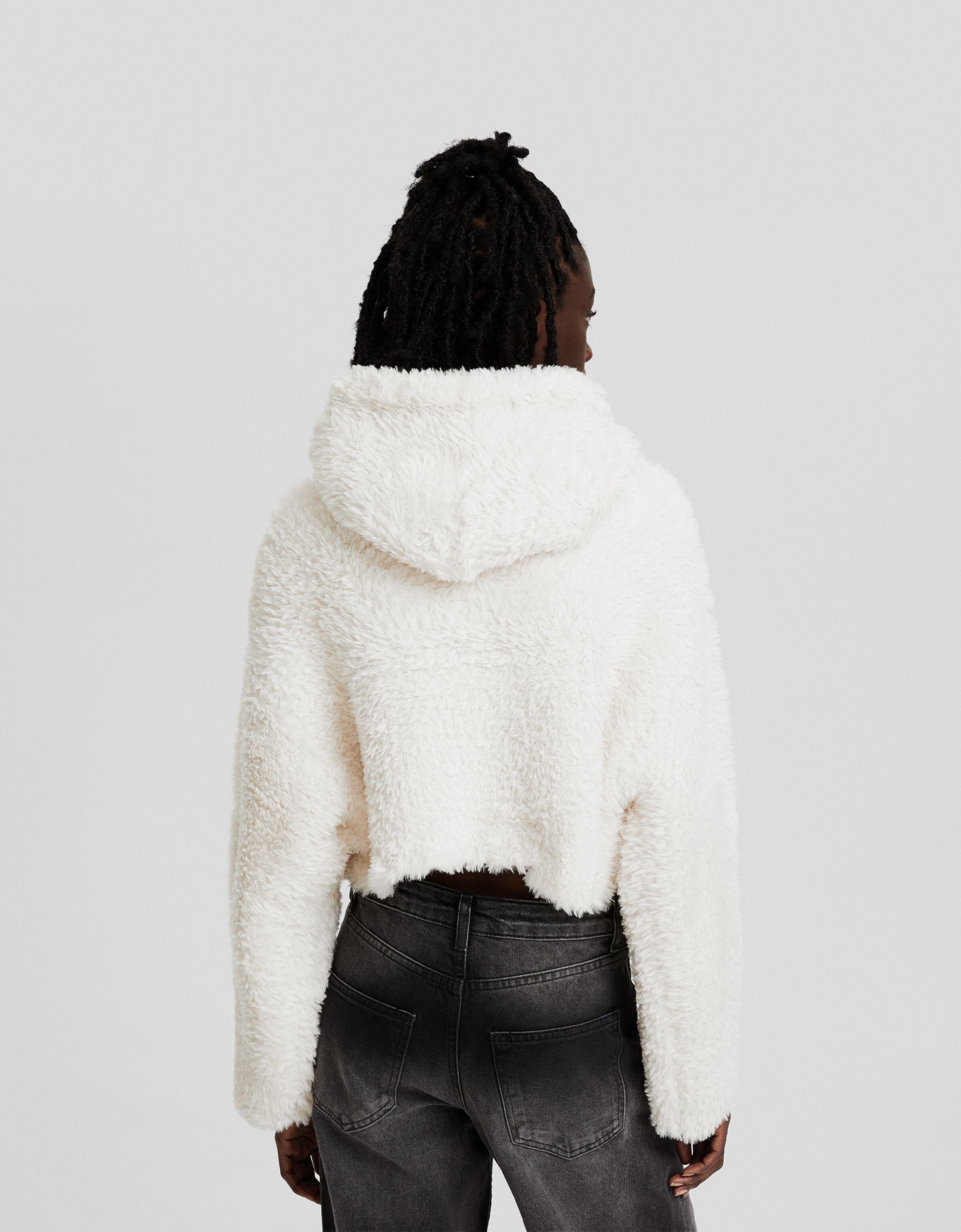 Jersey capucha efecto pelo