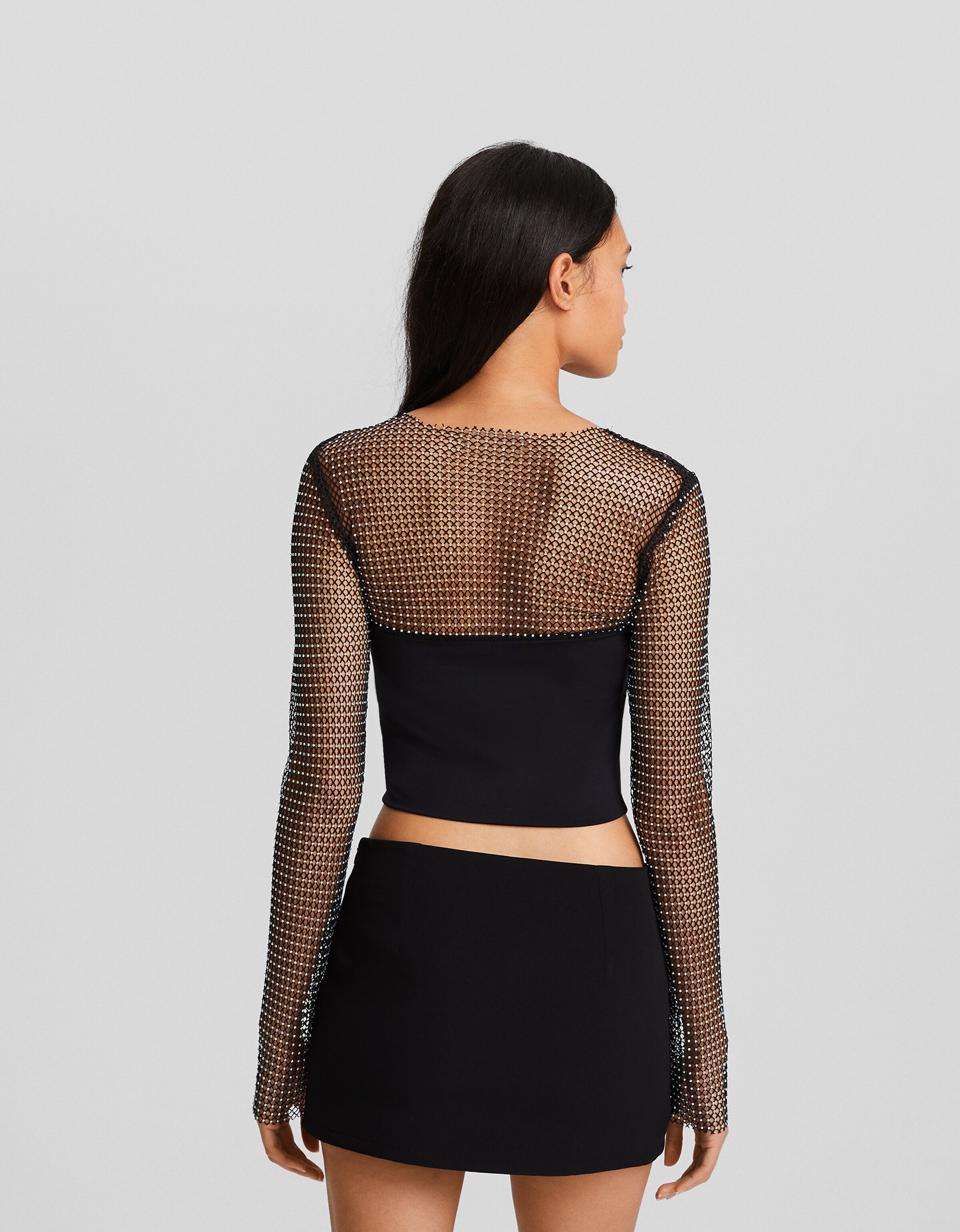 Camiseta manga larga red strass