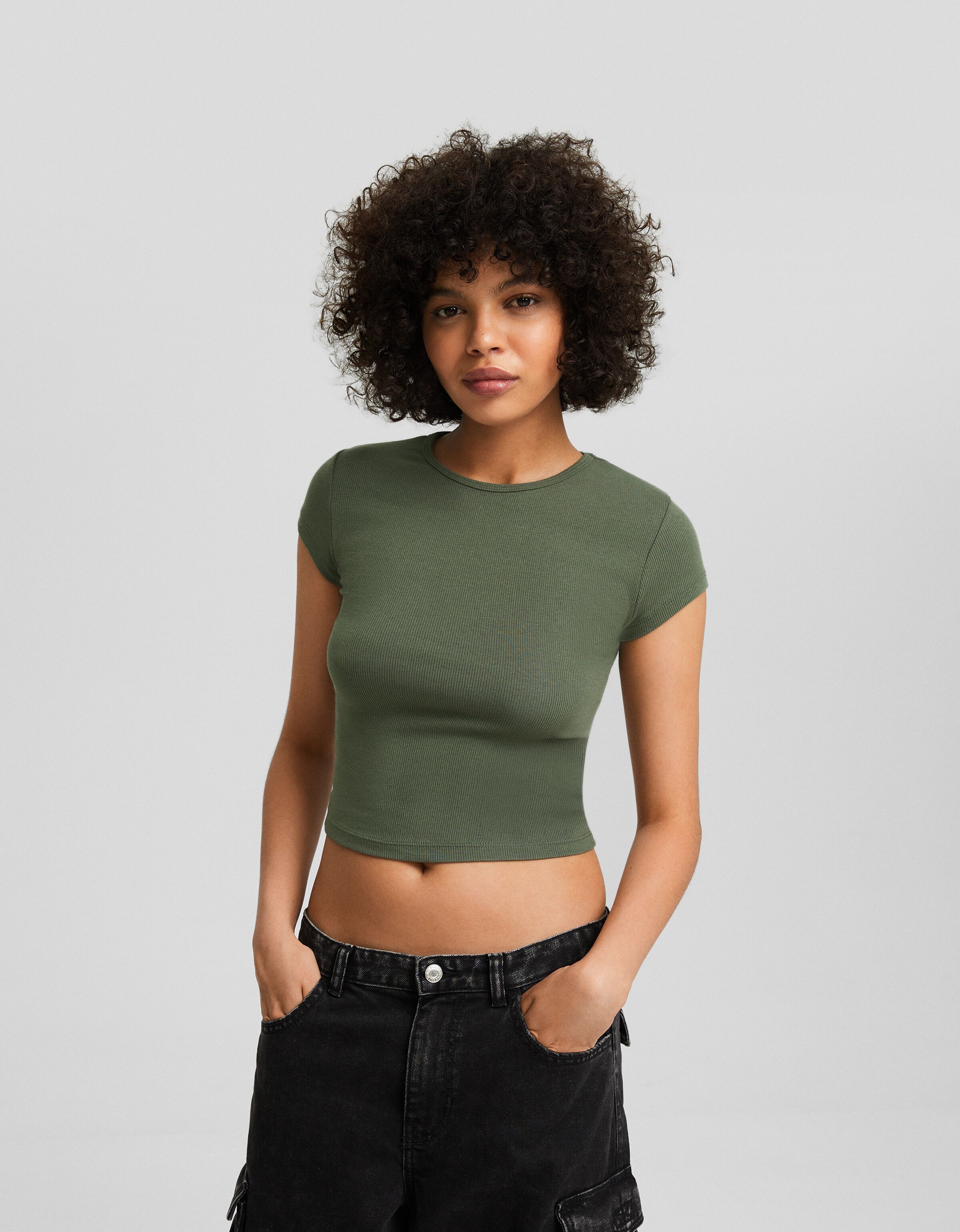 Camiseta manga corta rib