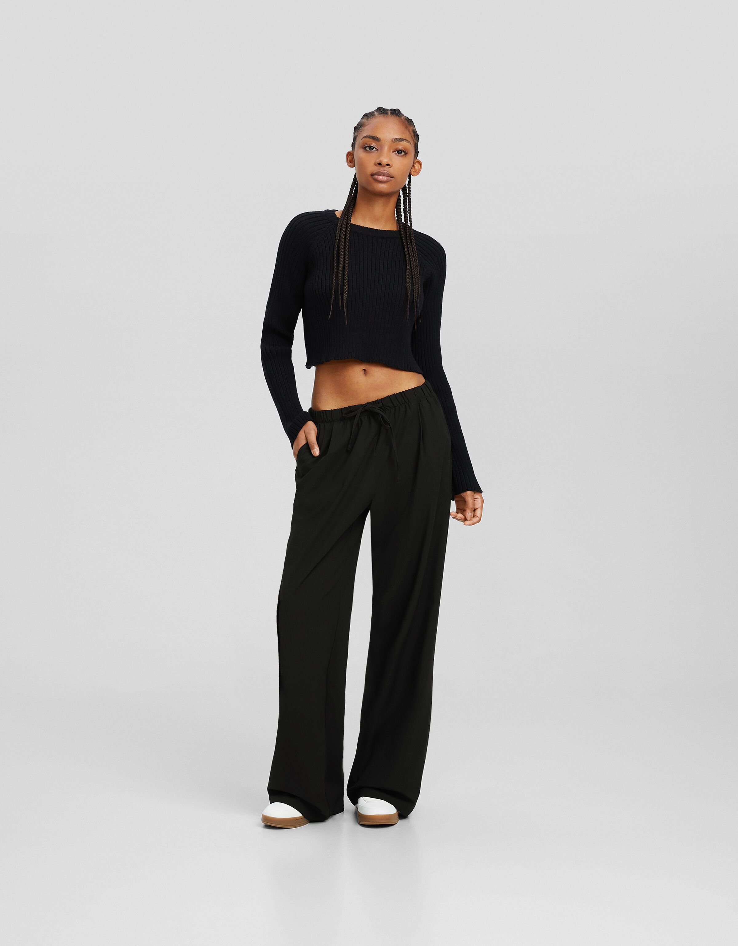 Pantalón wide leg tailoring cordón