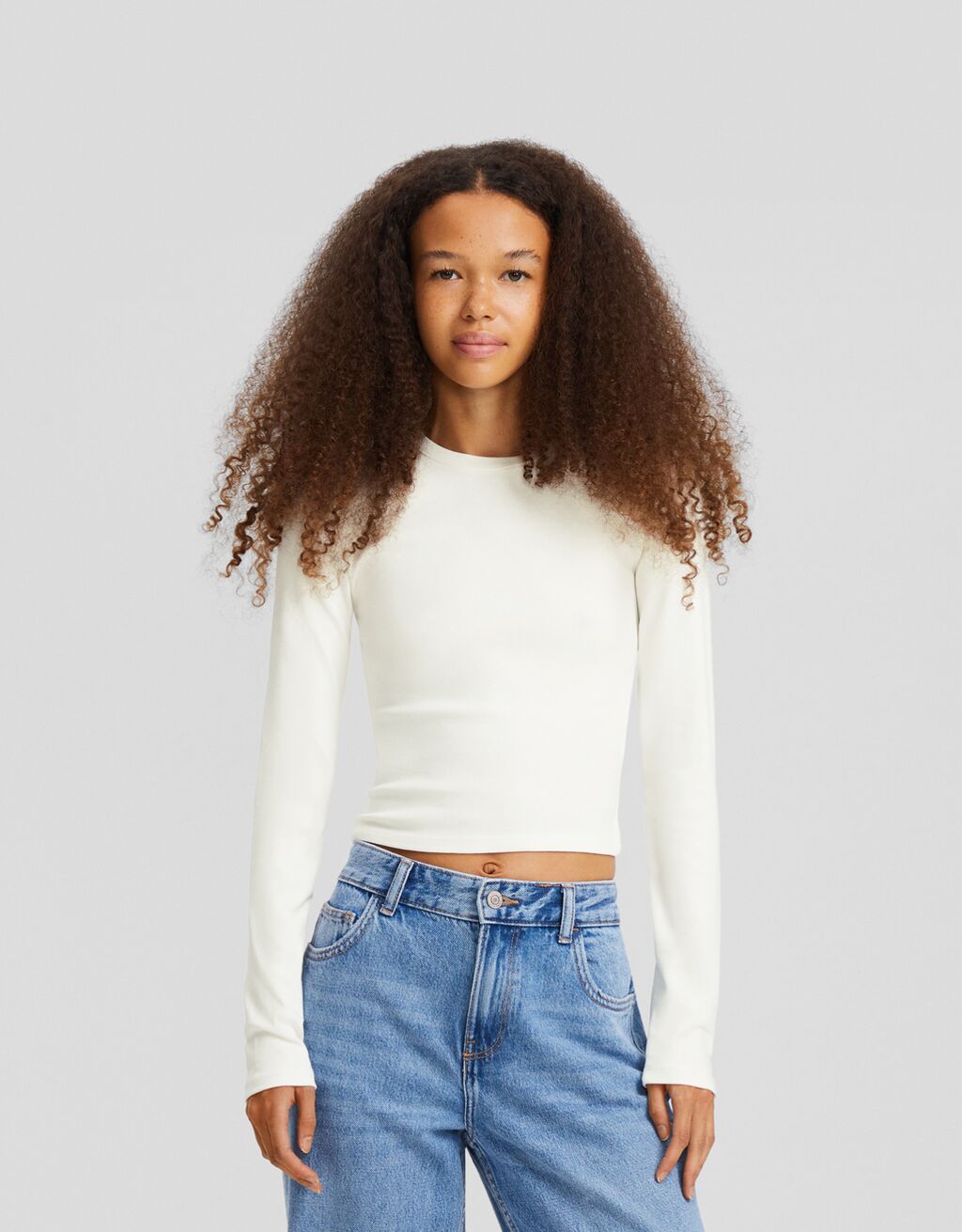 Camiseta manga larga cuello redondo