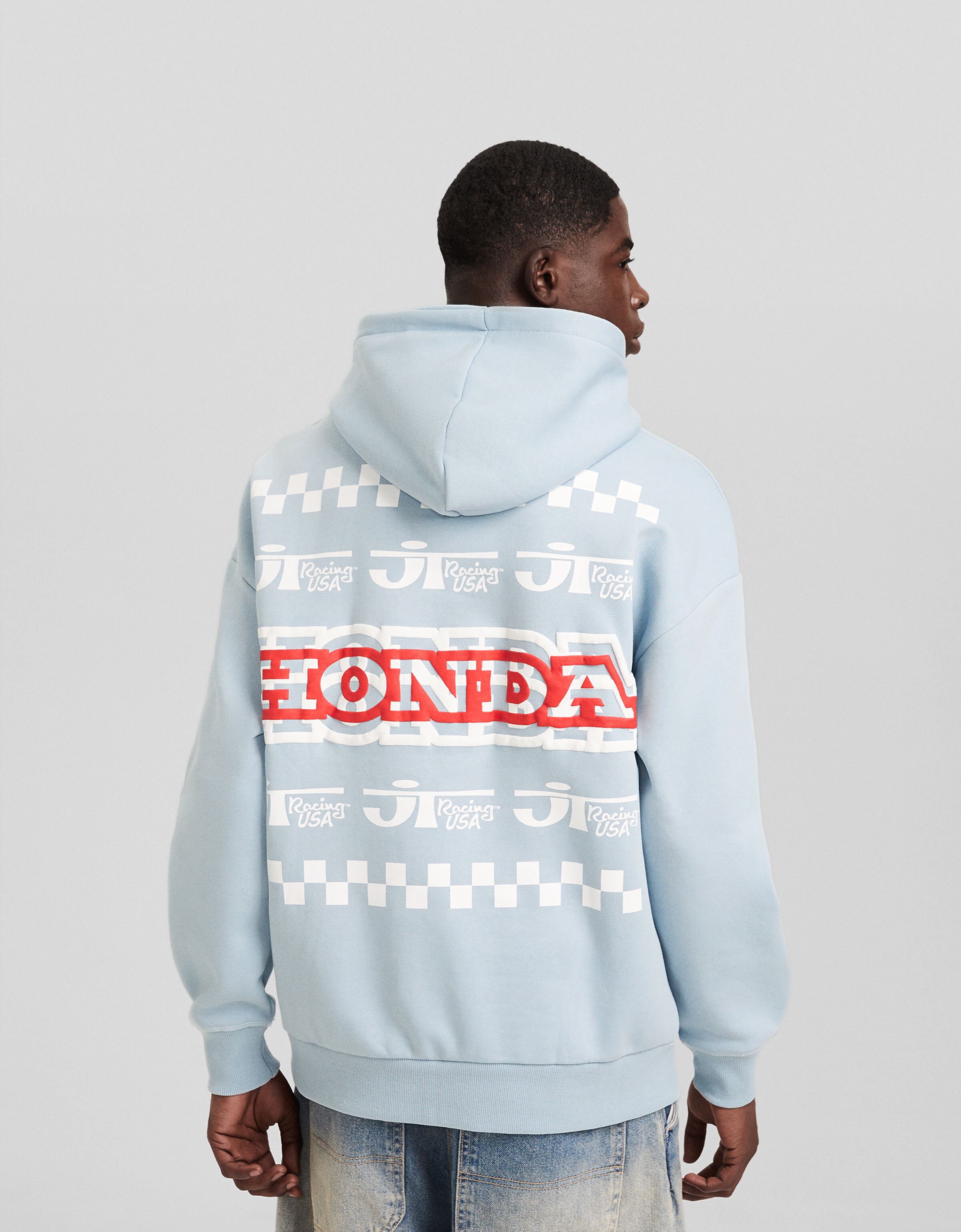 Sudadera Honda capucha oversize print